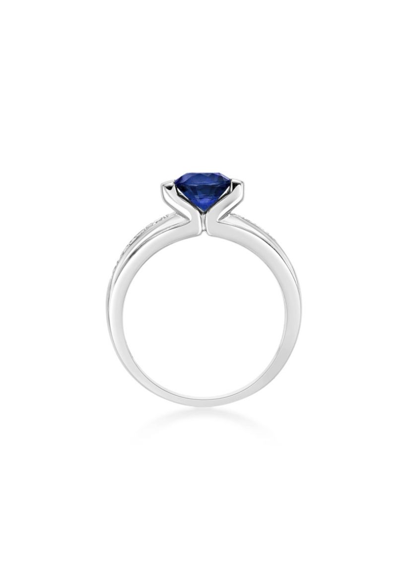 Lab Created 1 ct. t.w. Created Sapphire and 1/10 ct. t.w. Created White Sapphire Ring in Sterling Silver