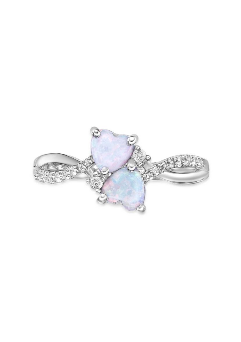 Lab Created 1 ct. t.w. Created Opal and Created White Sapphire Ring in Sterling Silver