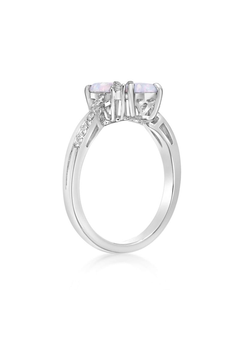 Lab Created 1 ct. t.w. Created Opal and Created White Sapphire Ring in Sterling Silver