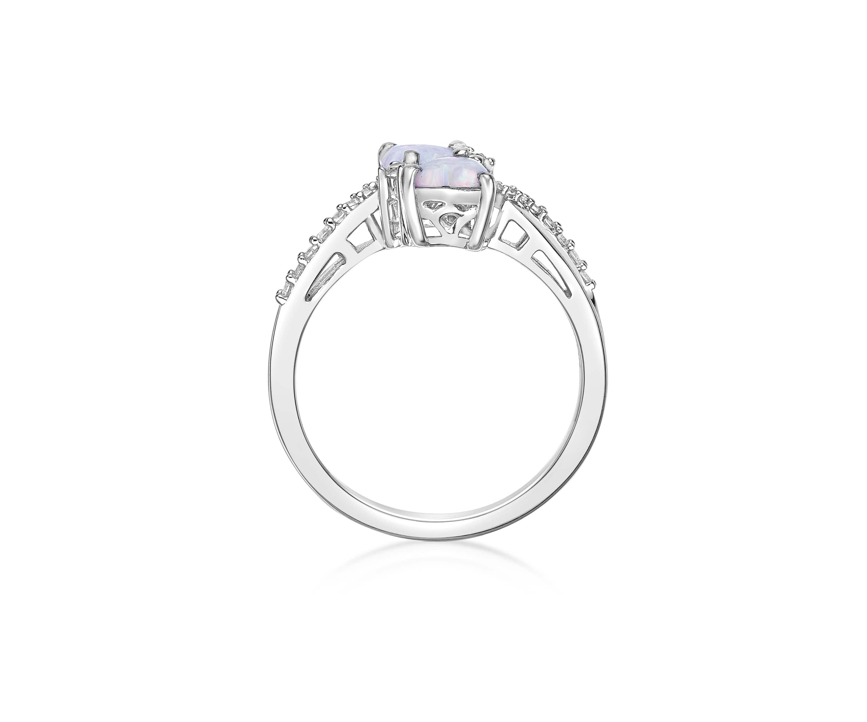 Lab Created 1 ct. t.w. Created Opal and Created White Sapphire Ring in Sterling Silver