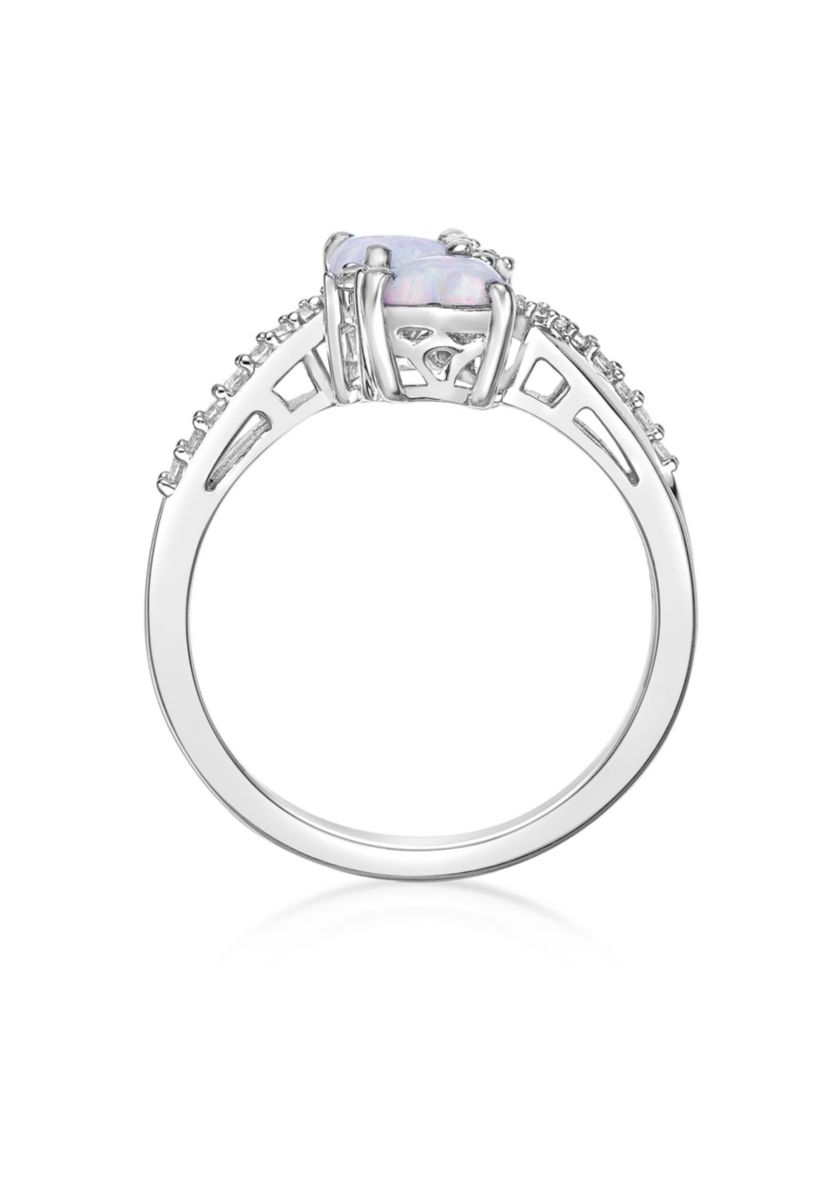 Lab Created 1 ct. t.w. Created Opal and Created White Sapphire Ring in Sterling Silver
