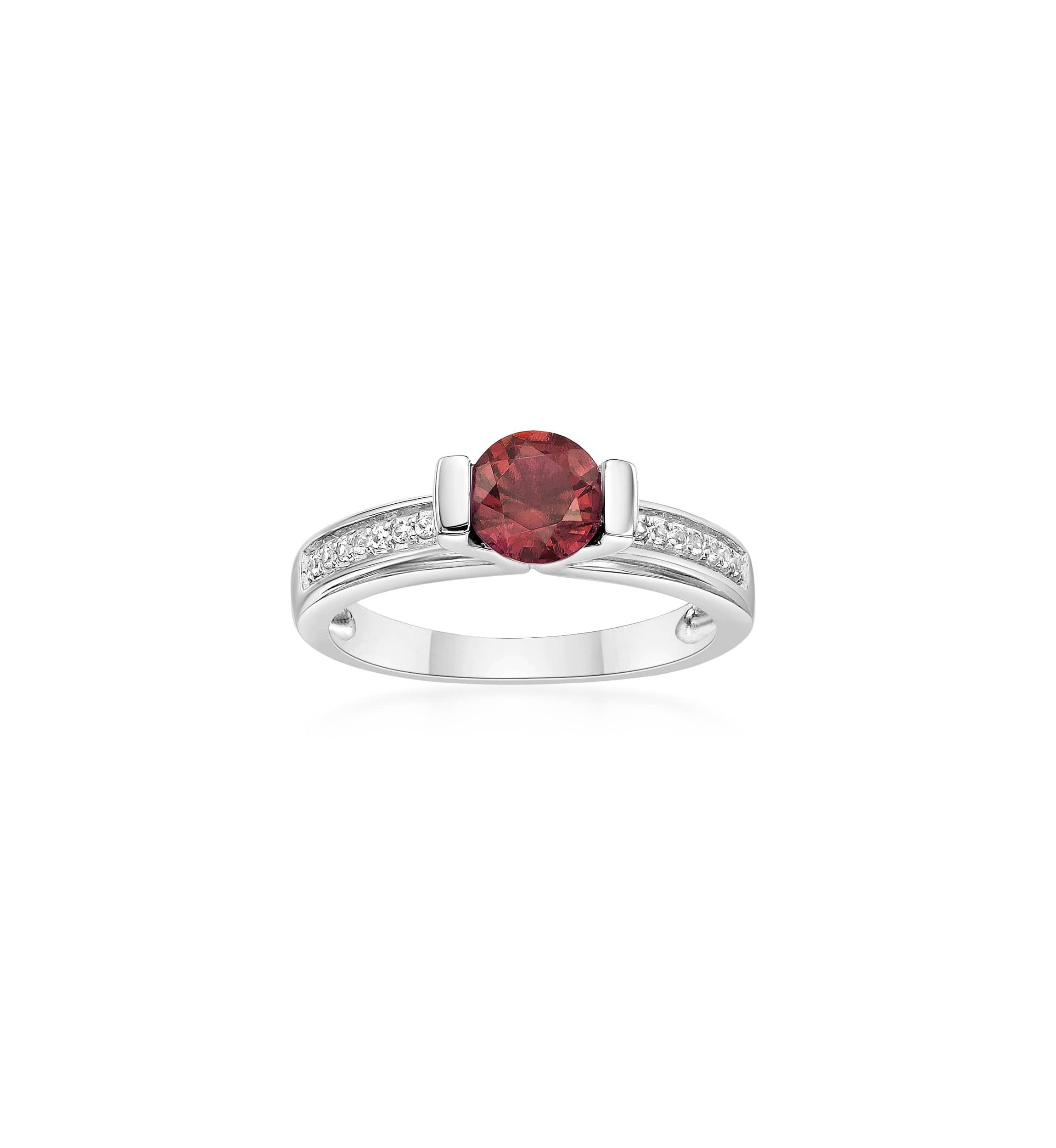 Lab Created 1 ct. t.w. Created Ruby and 1/10 ct. t.w. Created White Sapphire Ring in Sterling Silver