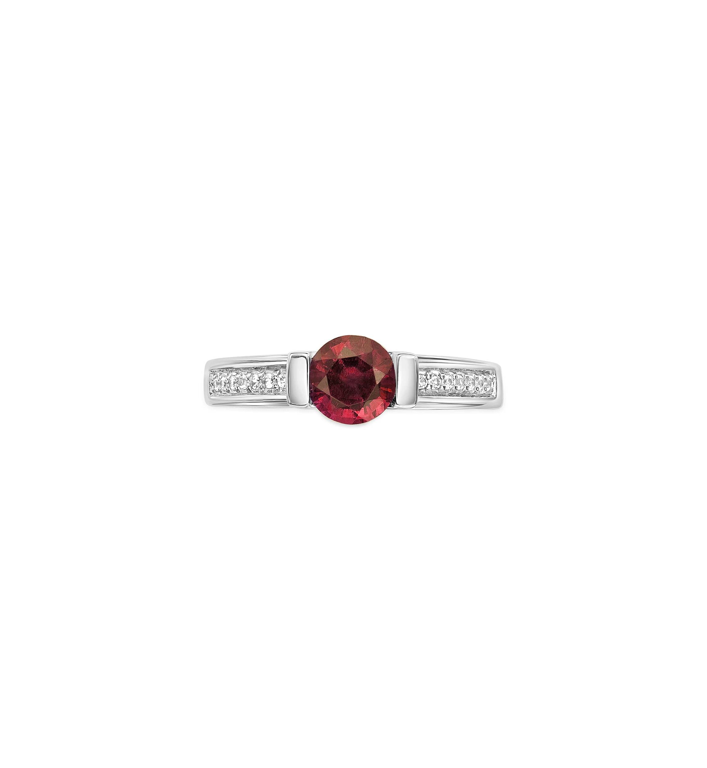 Lab Created 1 ct. t.w. Created Ruby and 1/10 ct. t.w. Created White Sapphire Ring in Sterling Silver