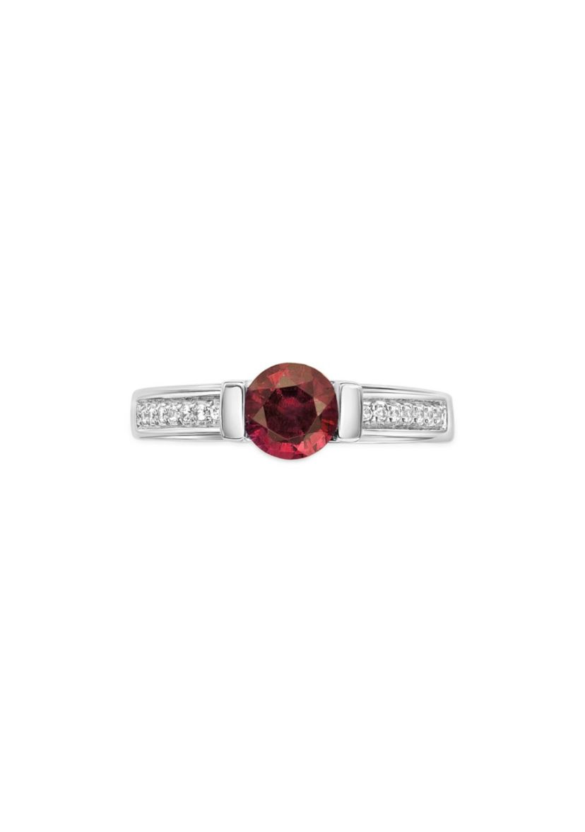 Lab Created 1 ct. t.w. Created Ruby and 1/10 ct. t.w. Created White Sapphire Ring in Sterling Silver