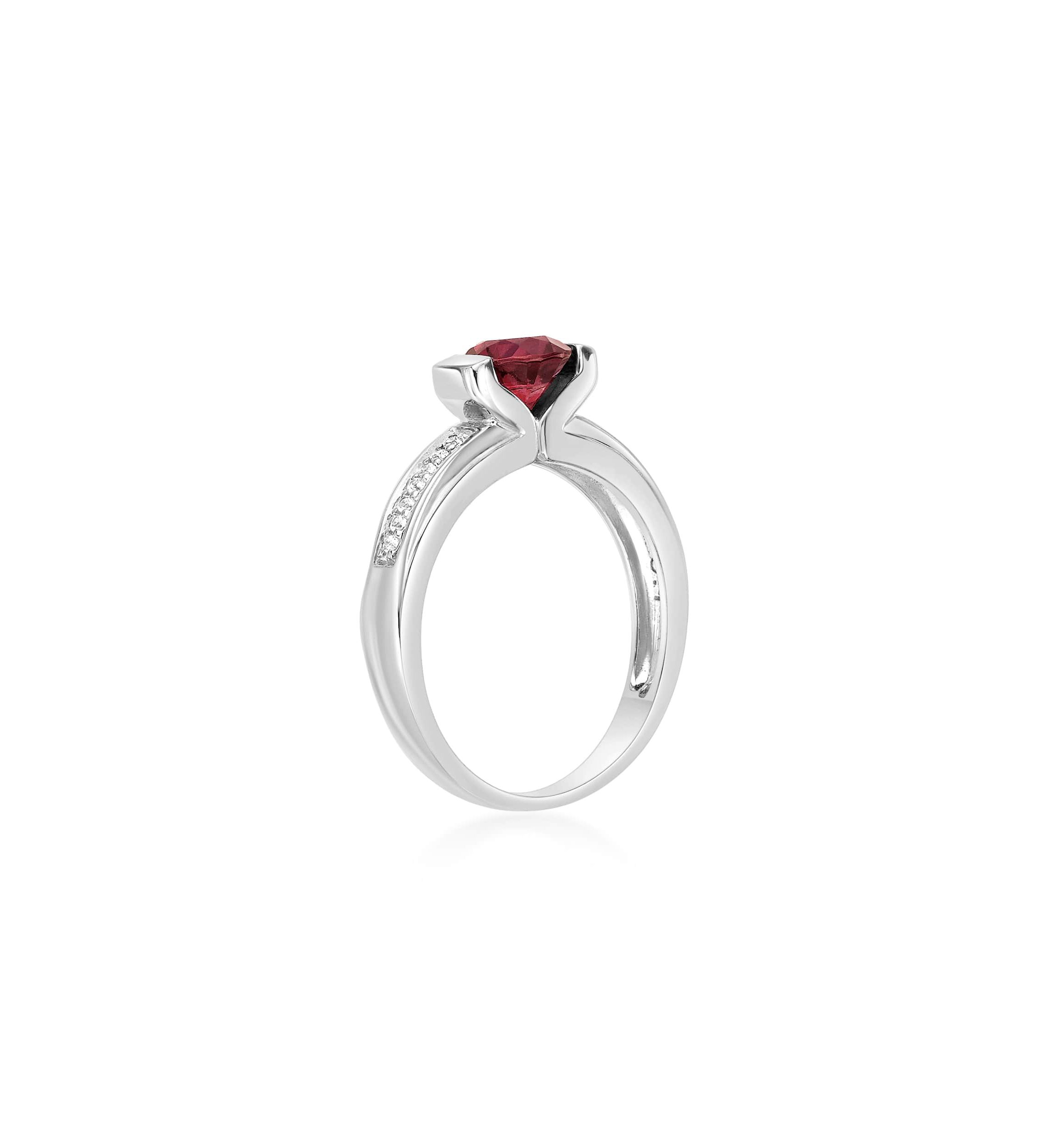 Lab Created 1 ct. t.w. Created Ruby and 1/10 ct. t.w. Created White Sapphire Ring in Sterling Silver