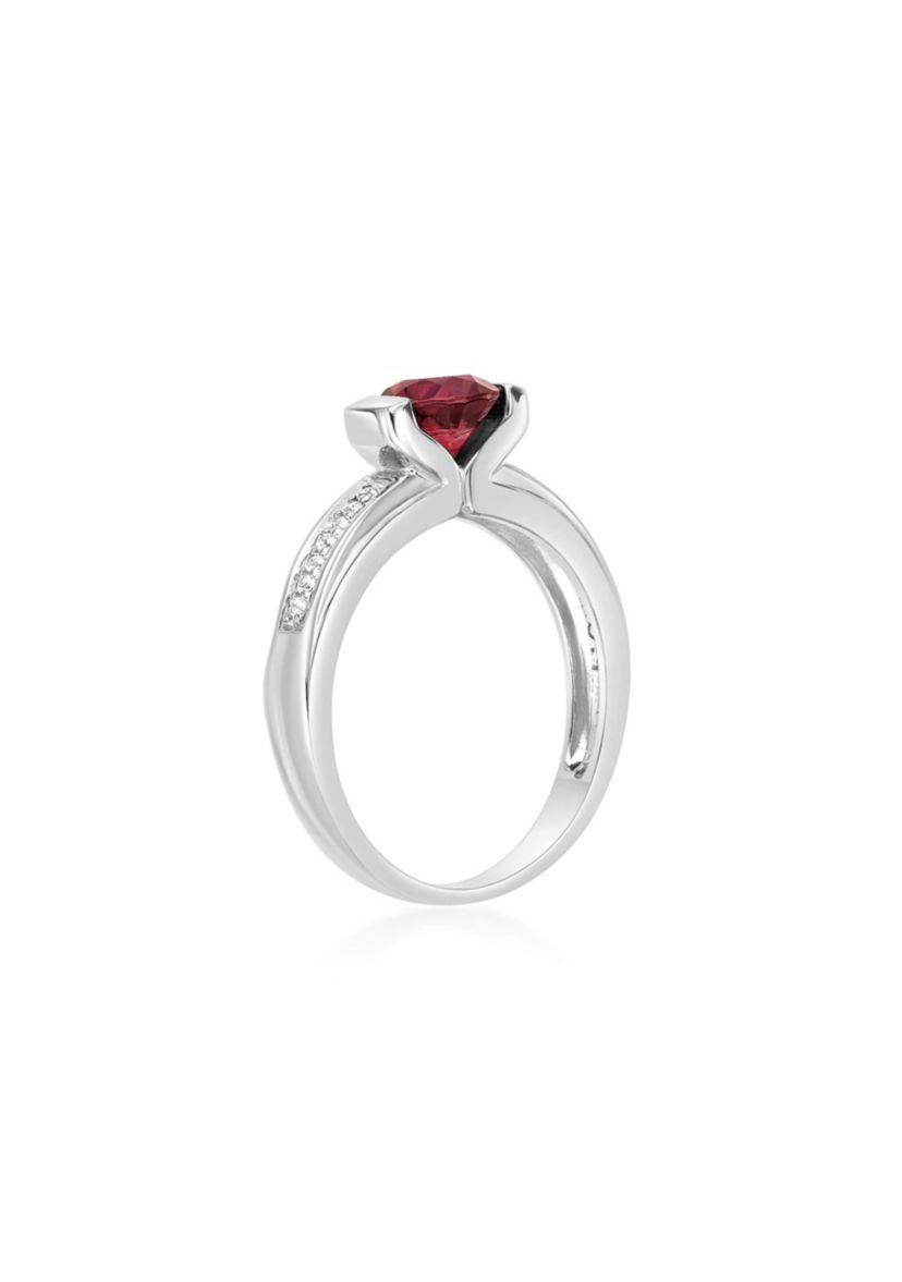 Lab Created 1 ct. t.w. Created Ruby and 1/10 ct. t.w. Created White Sapphire Ring in Sterling Silver