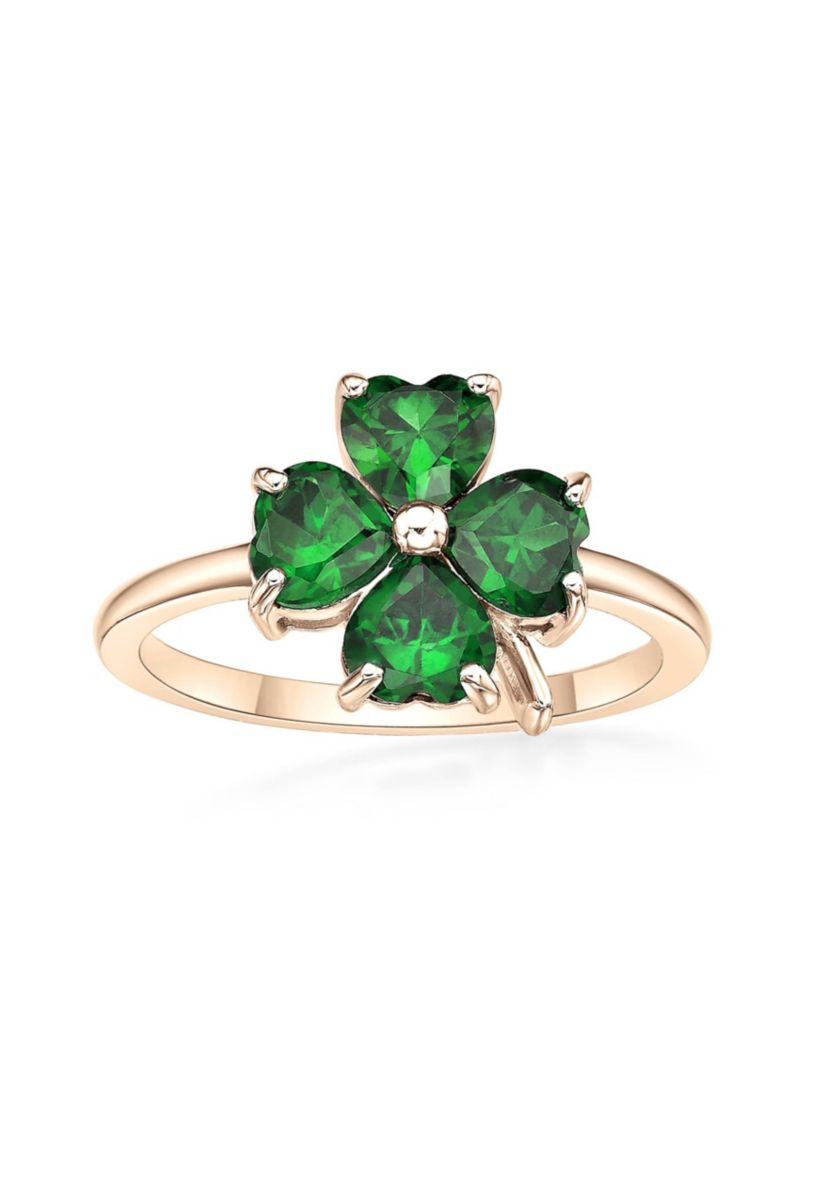Lab Created 2 ct. t.w. Created Emerald Ring in 2 Micron Gold Plated Sterling Silver