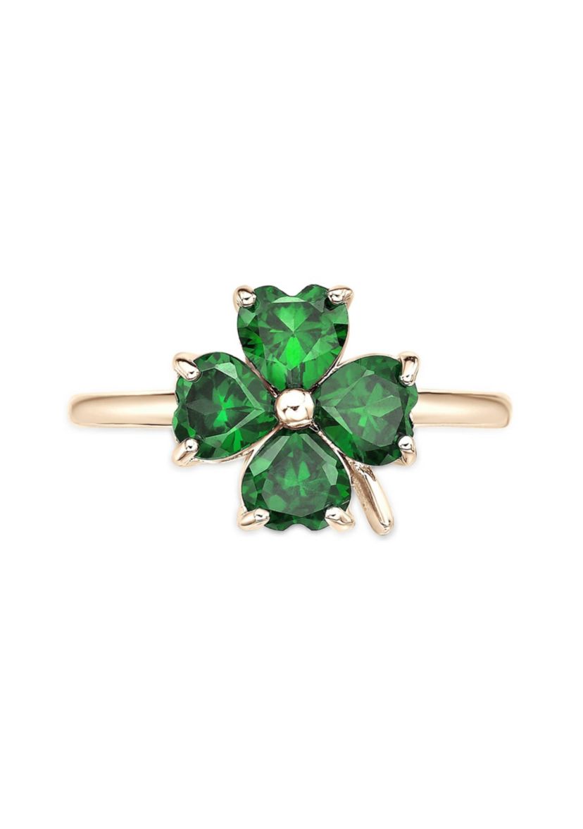 Lab Created 2 ct. t.w. Created Emerald Ring in 2 Micron Gold Plated Sterling Silver
