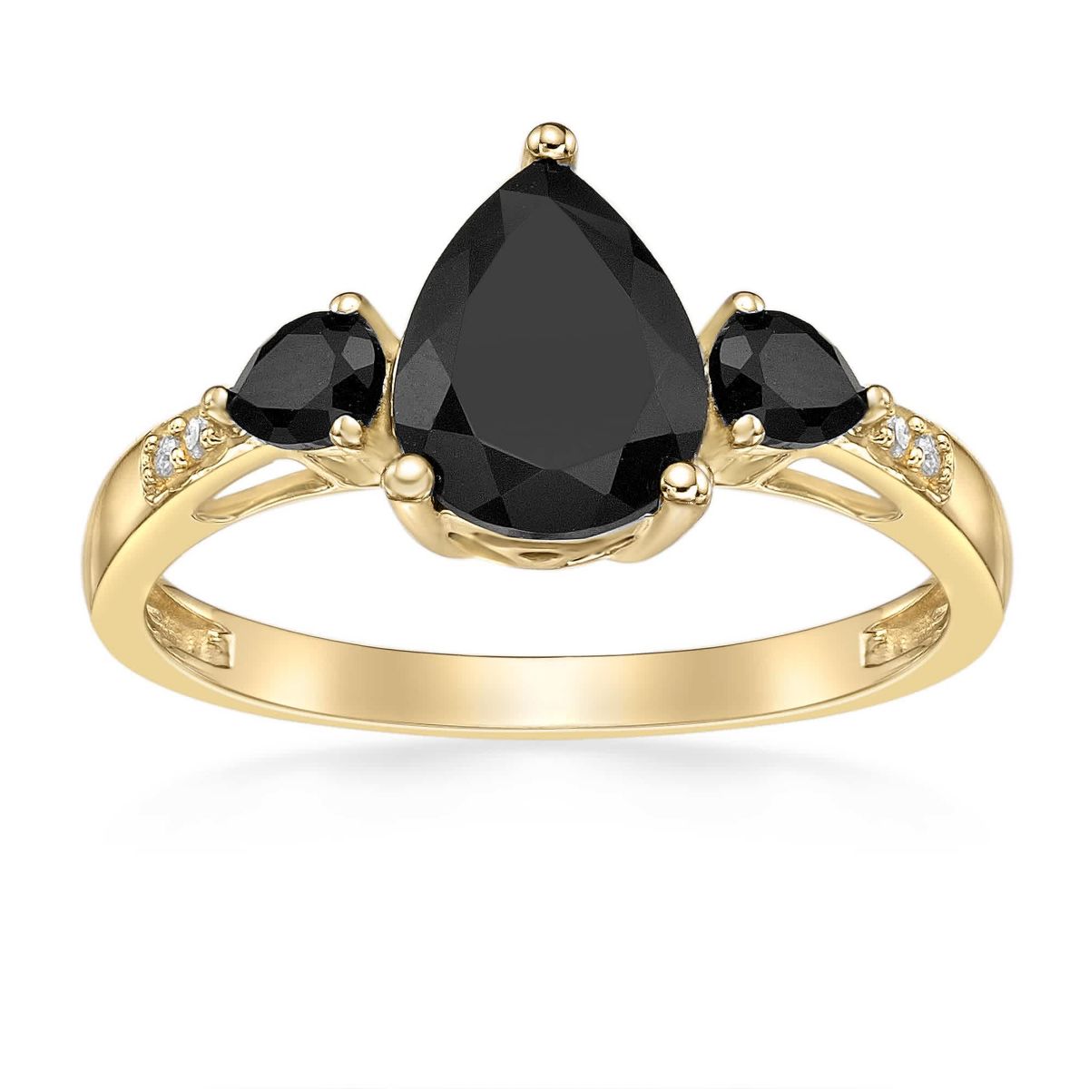 1.75 ct. t.w. Black Onyx and Diamond Accent Ring in 10K Gold