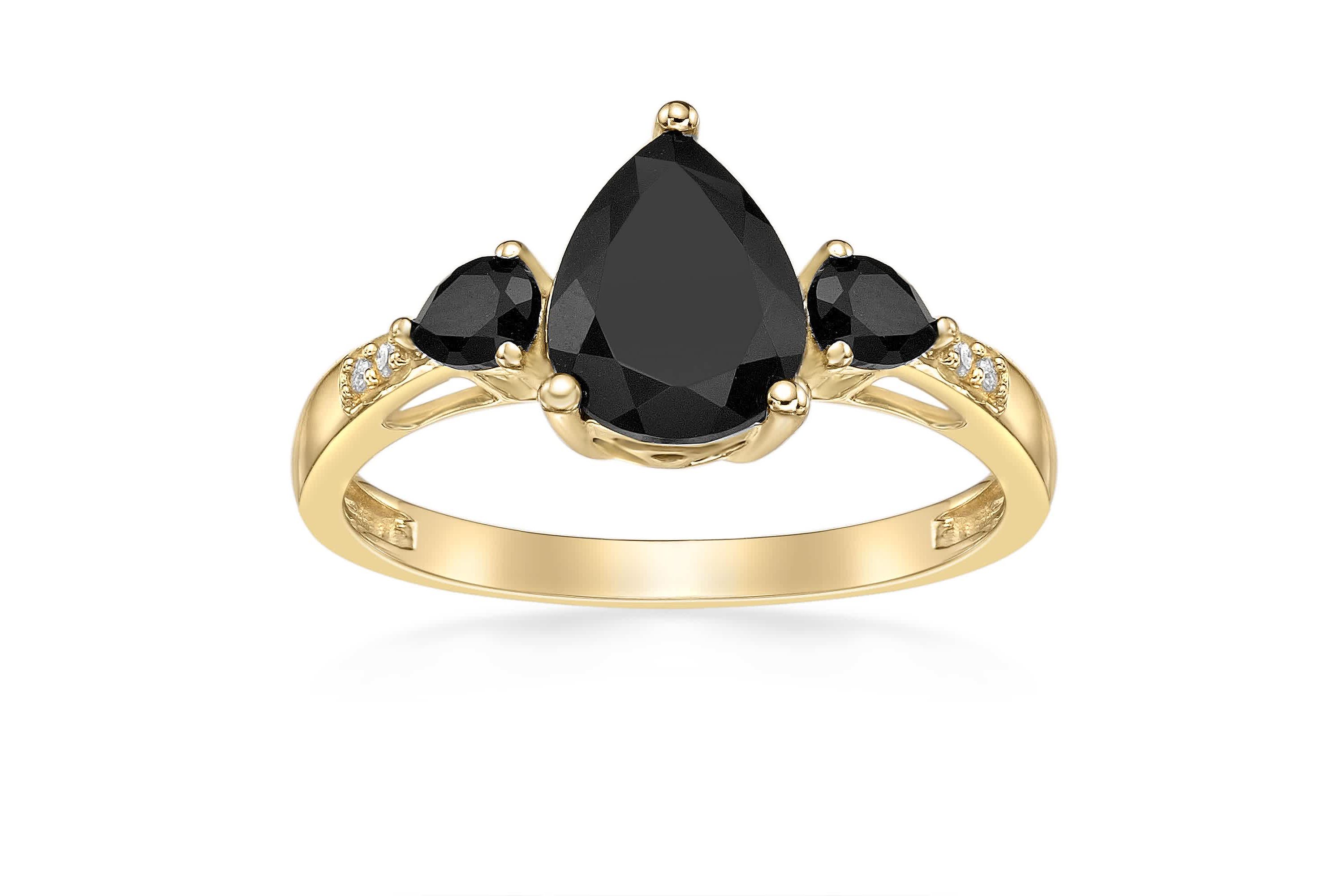 1.75 ct. t.w. Black Onyx and Diamond Accent Ring in 10K Gold