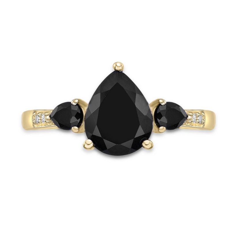 1.75 ct. t.w. Black Onyx and Diamond Accent Ring in 10K Gold