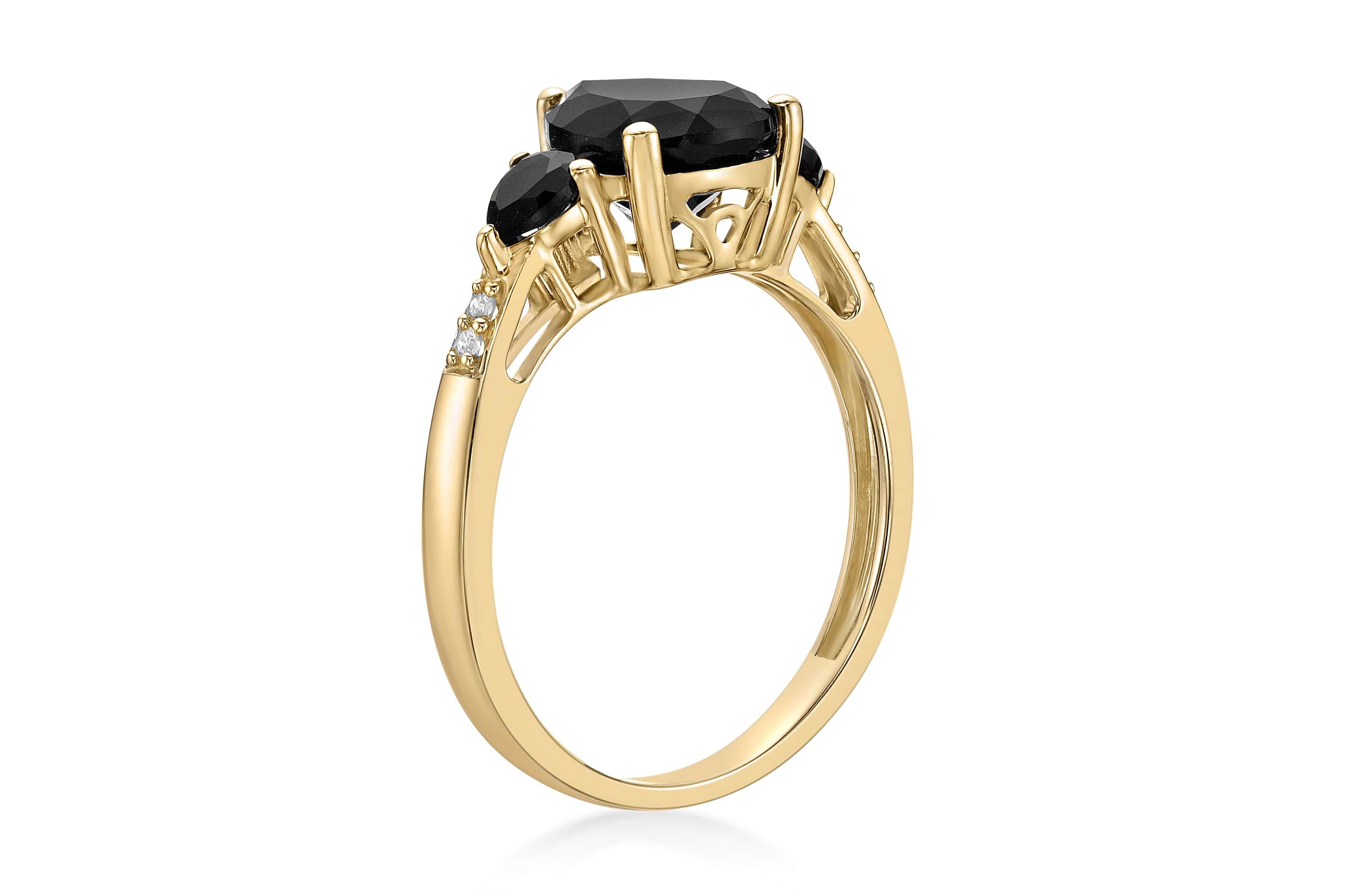 1.75 ct. t.w. Black Onyx and Diamond Accent Ring in 10K Gold