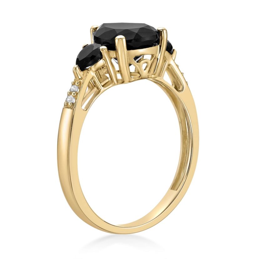 1.75 ct. t.w. Black Onyx and Diamond Accent Ring in 10K Gold