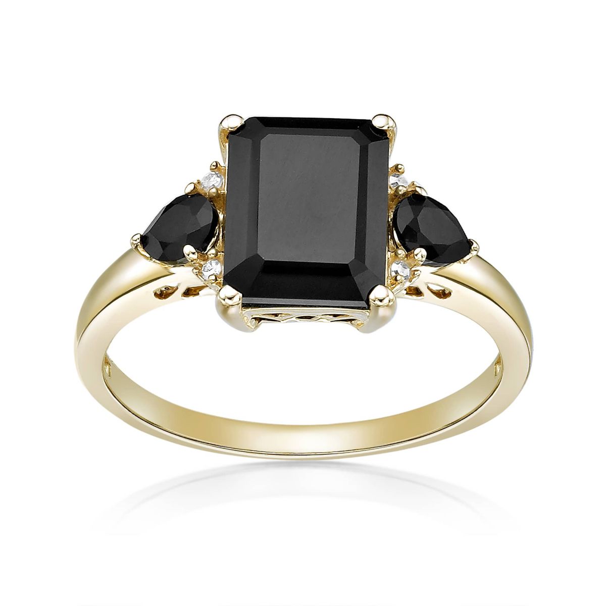 2.24 ct. t.w. Black Onyx and Diamond Accent Ring in 10K Gold