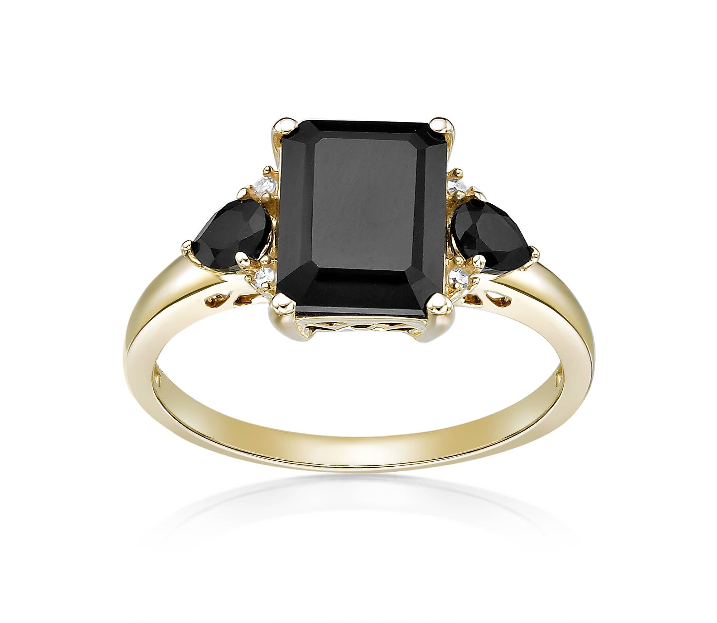 2.24 ct. t.w. Black Onyx and Diamond Accent Ring in 10K Gold