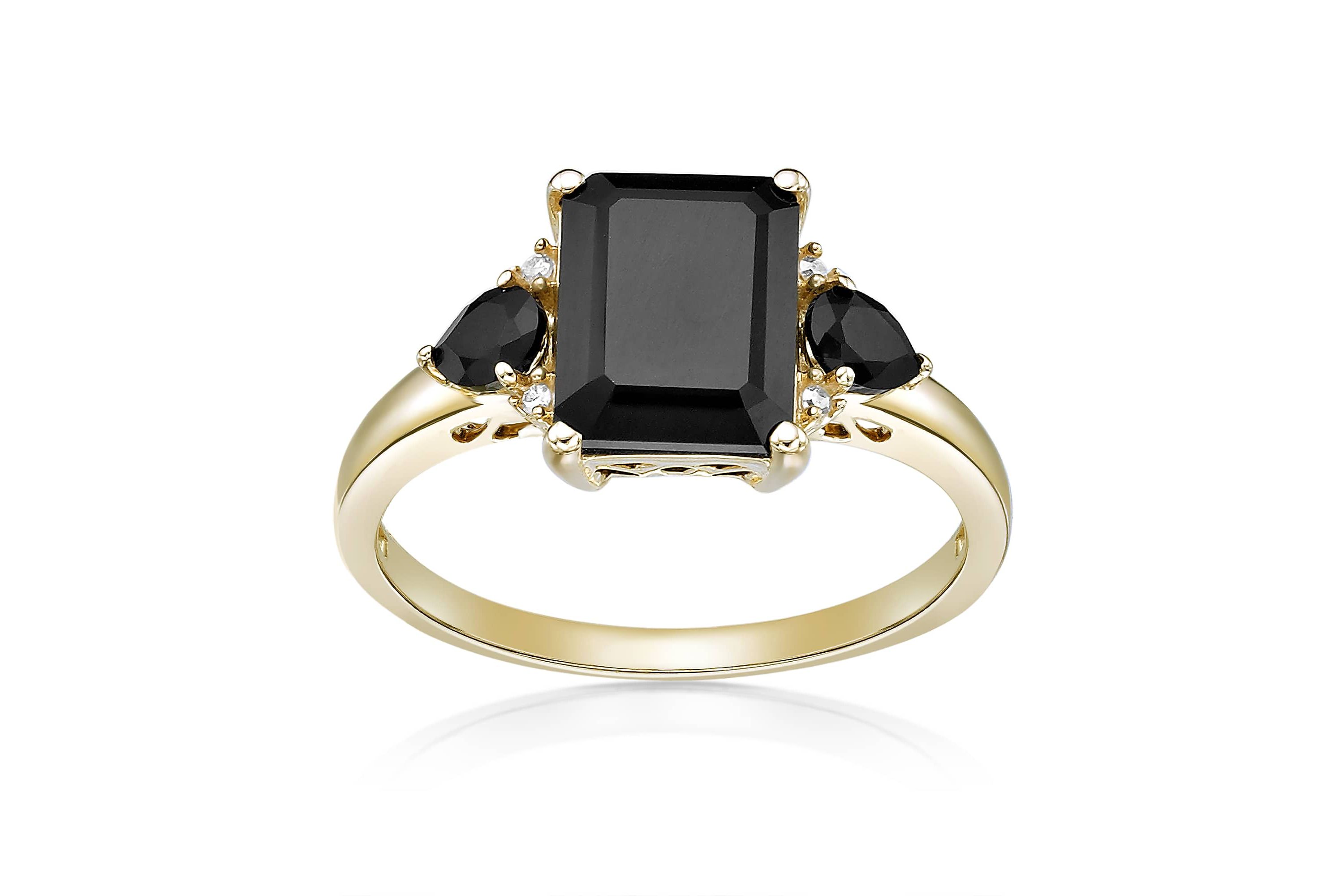 2.24 ct. t.w. Black Onyx and Diamond Accent Ring in 10K Gold