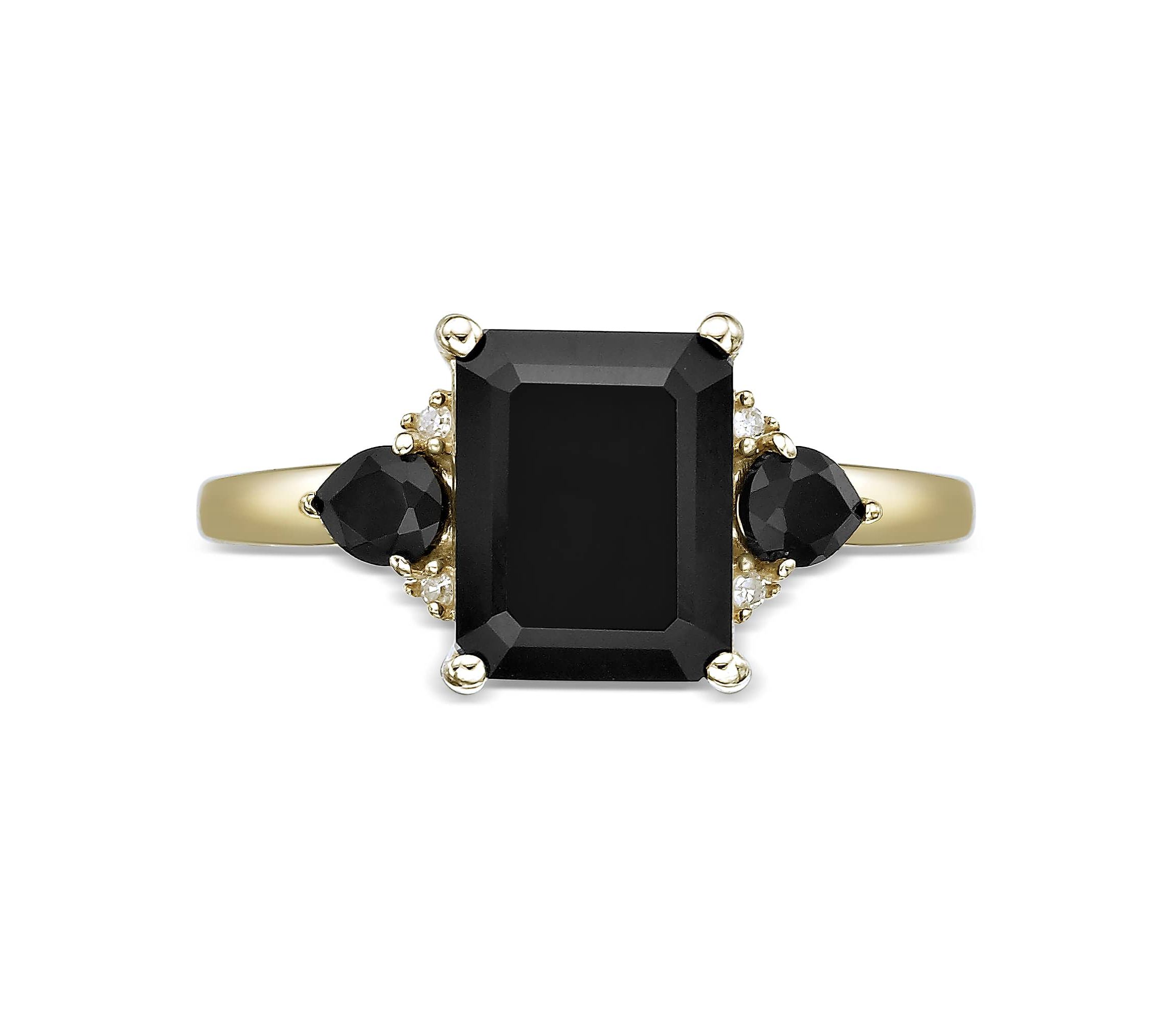 2.24 ct. t.w. Black Onyx and Diamond Accent Ring in 10K Gold