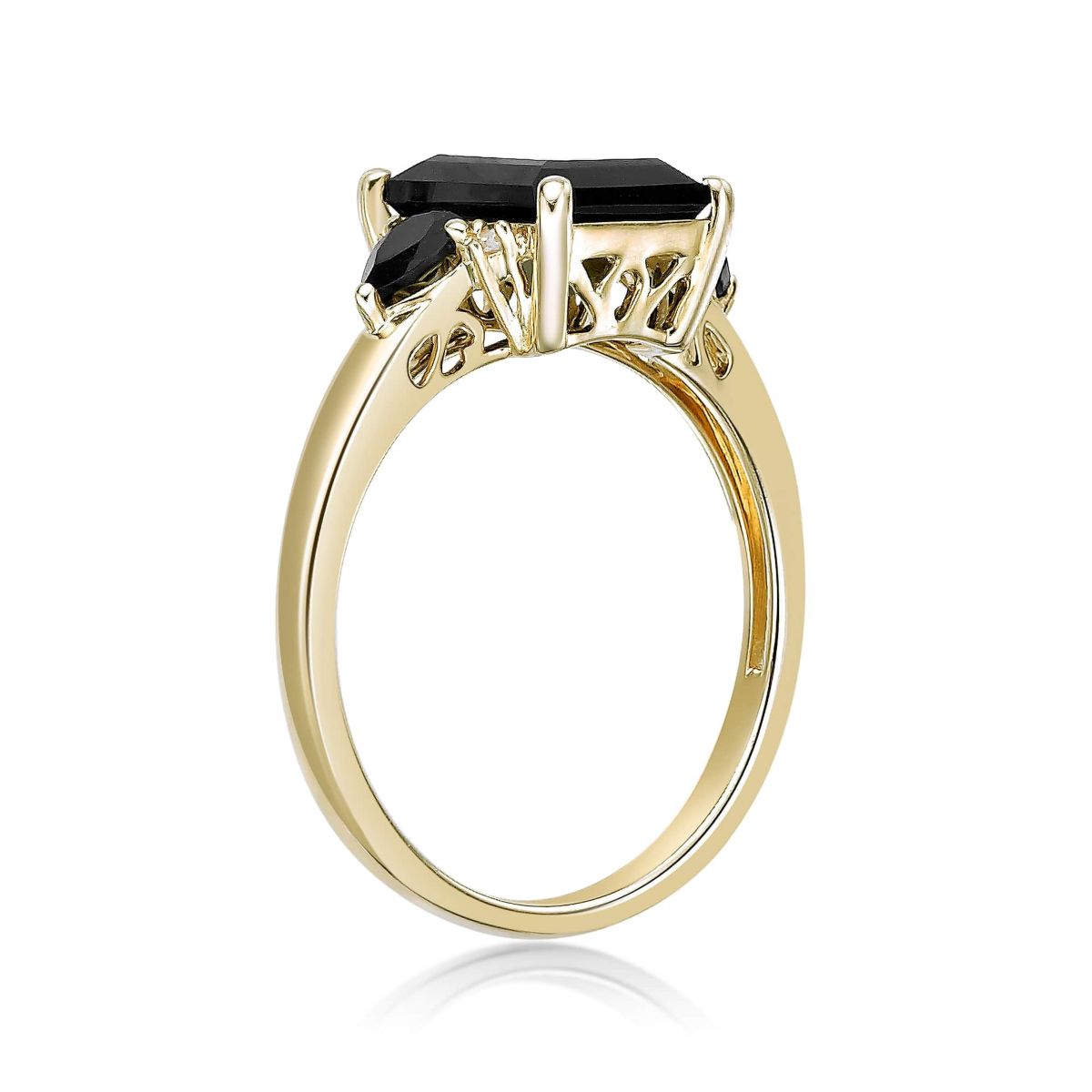 2.24 ct. t.w. Black Onyx and Diamond Accent Ring in 10K Gold