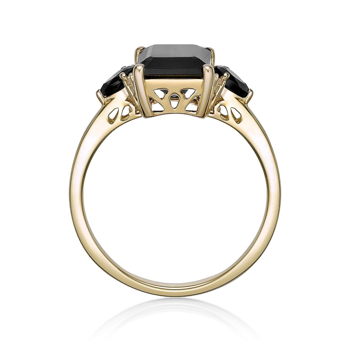 2.24 ct. t.w. Black Onyx and Diamond Accent Ring in 10K Gold