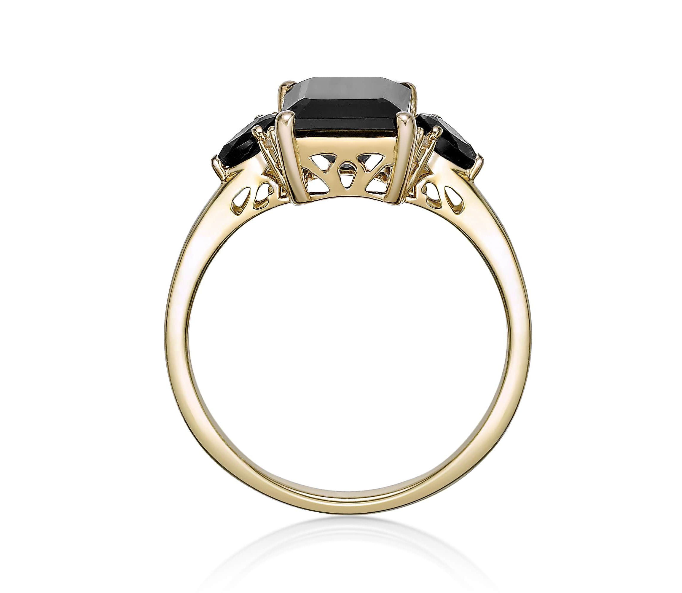 2.24 ct. t.w. Black Onyx and Diamond Accent Ring in 10K Gold
