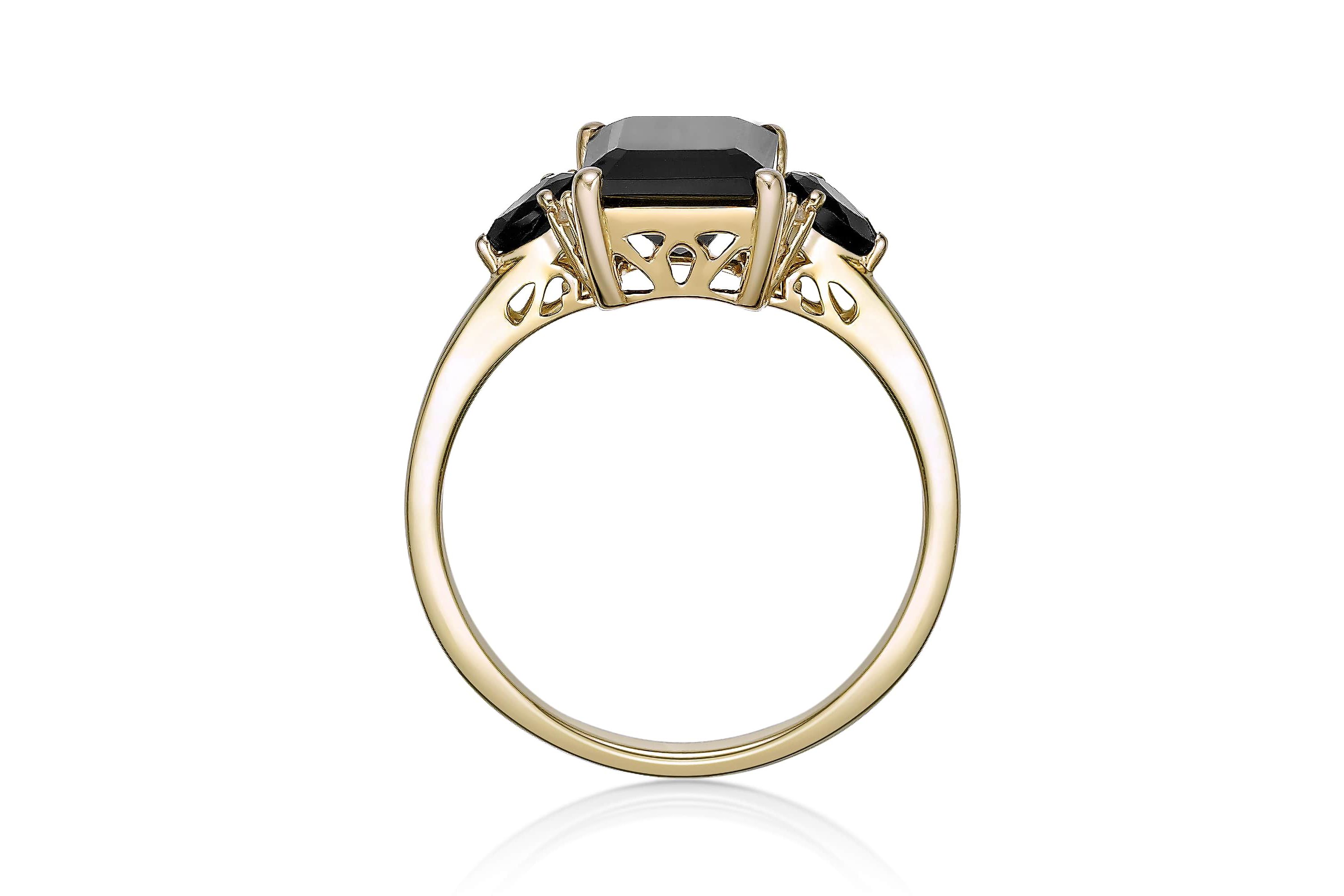 2.24 ct. t.w. Black Onyx and Diamond Accent Ring in 10K Gold