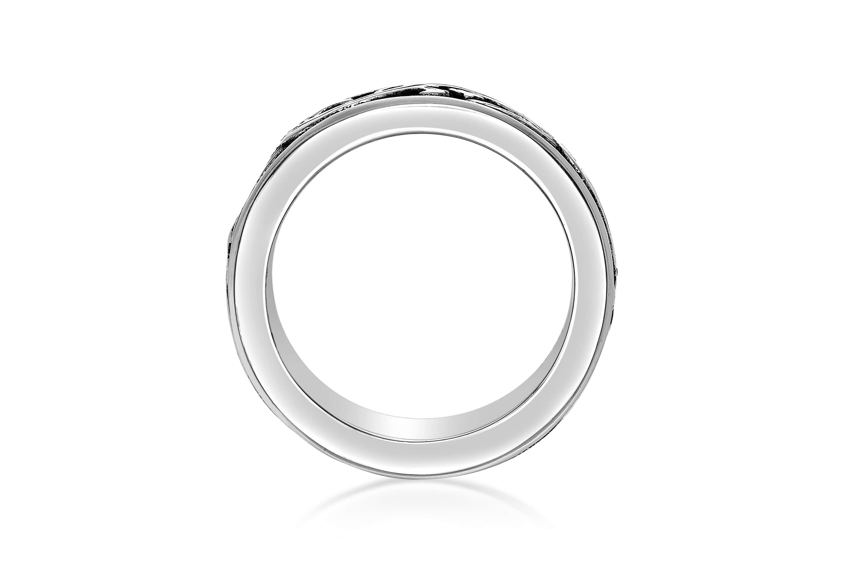 Mens Stainless Steel Ring with Black Plating
