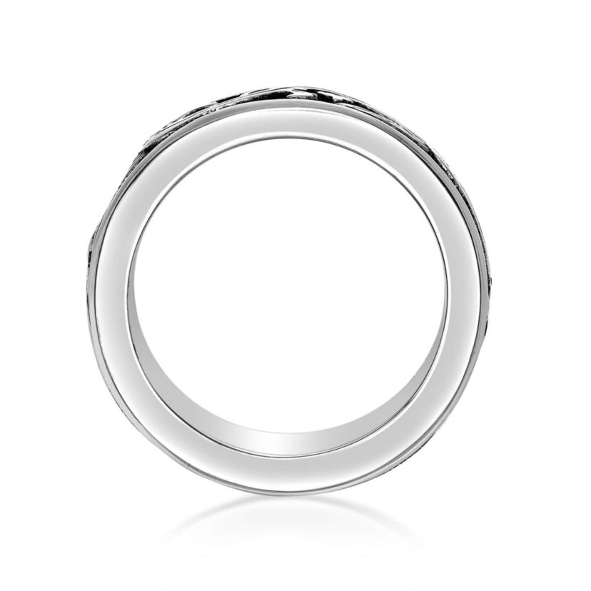 Mens Stainless Steel Ring with Black Plating