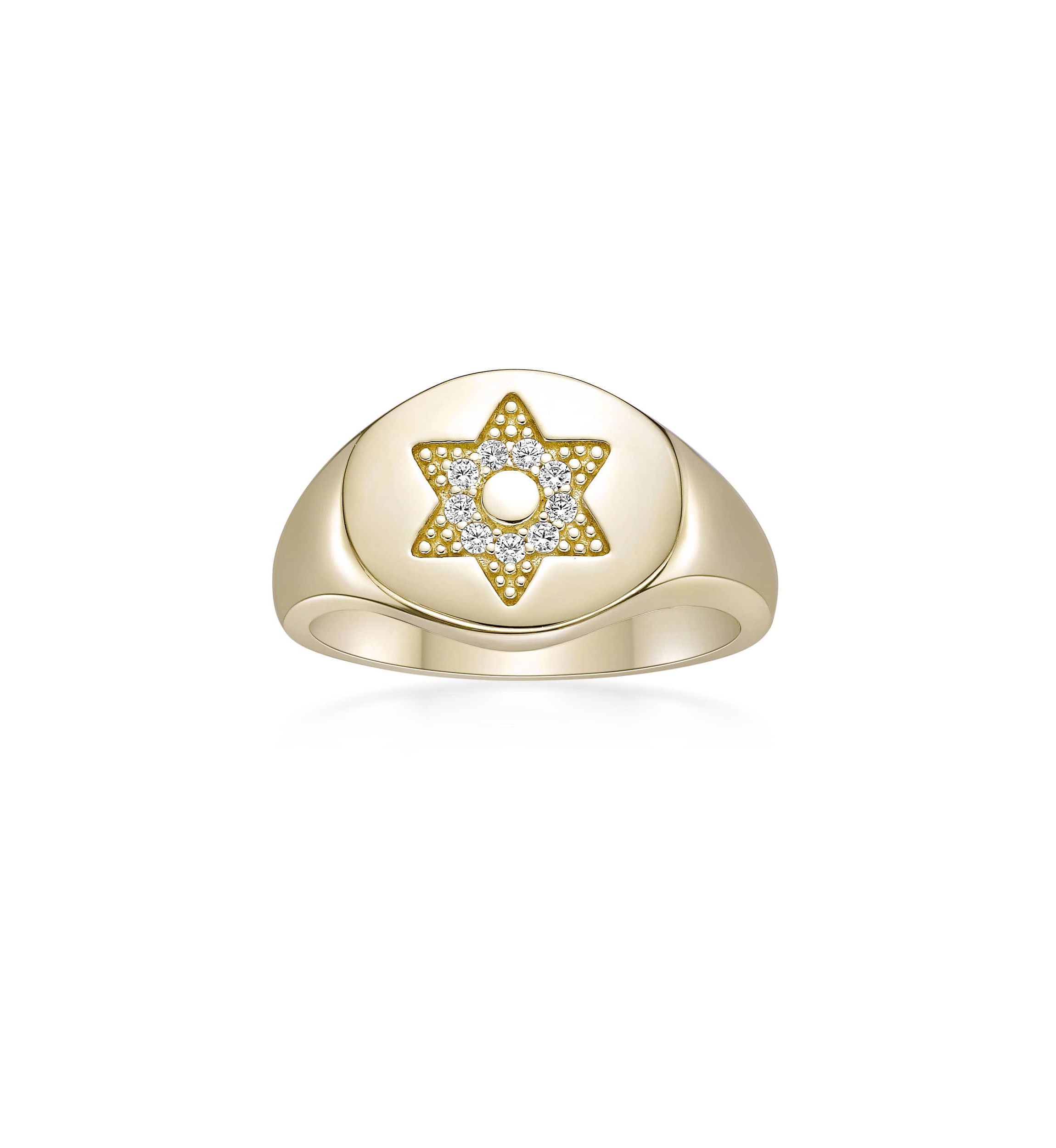 Lab Created Gemminded Lab-Grown Diamond Accent Ring in 18k Gold Over Silver