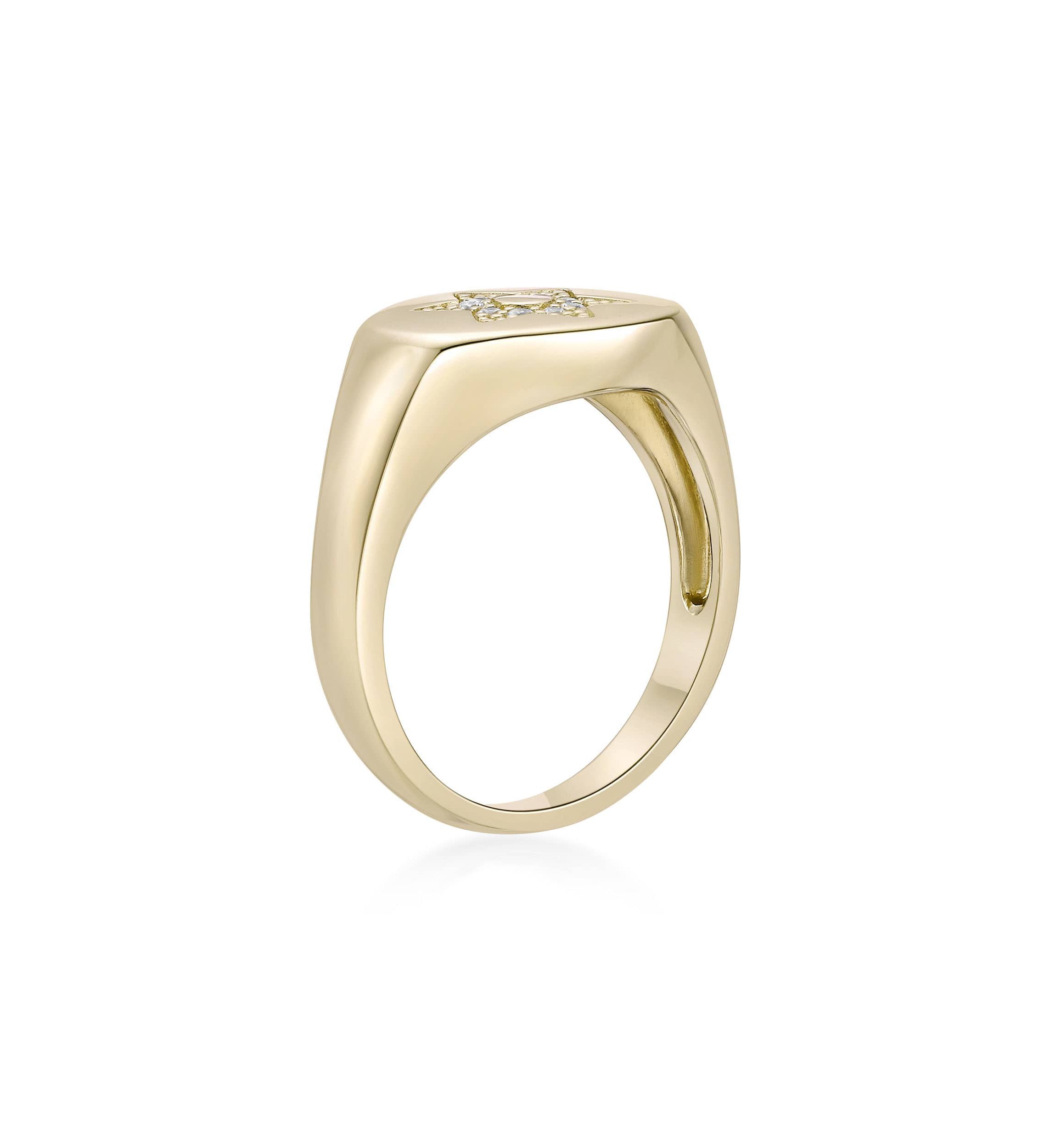 Lab Created Gemminded Lab-Grown Diamond Accent Ring in 18k Gold Over Silver