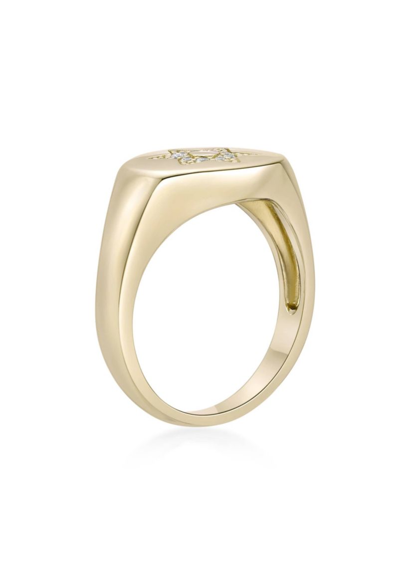 Lab Created Gemminded Lab-Grown Diamond Accent Ring in 18k Gold Over Silver