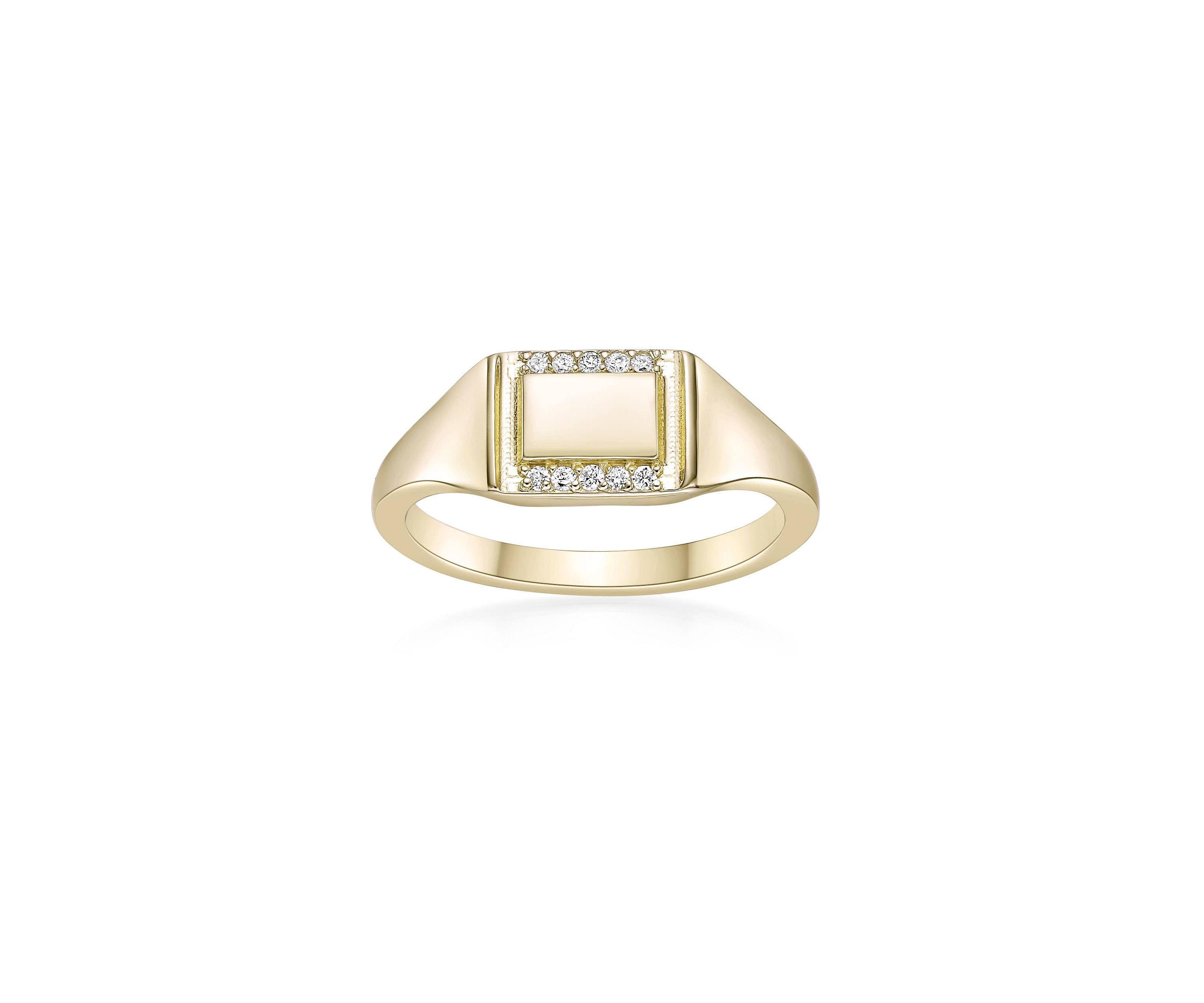 Lab Created Gemminded Lab-Grown Diamond Accent Ring in 18k Gold Over Silver