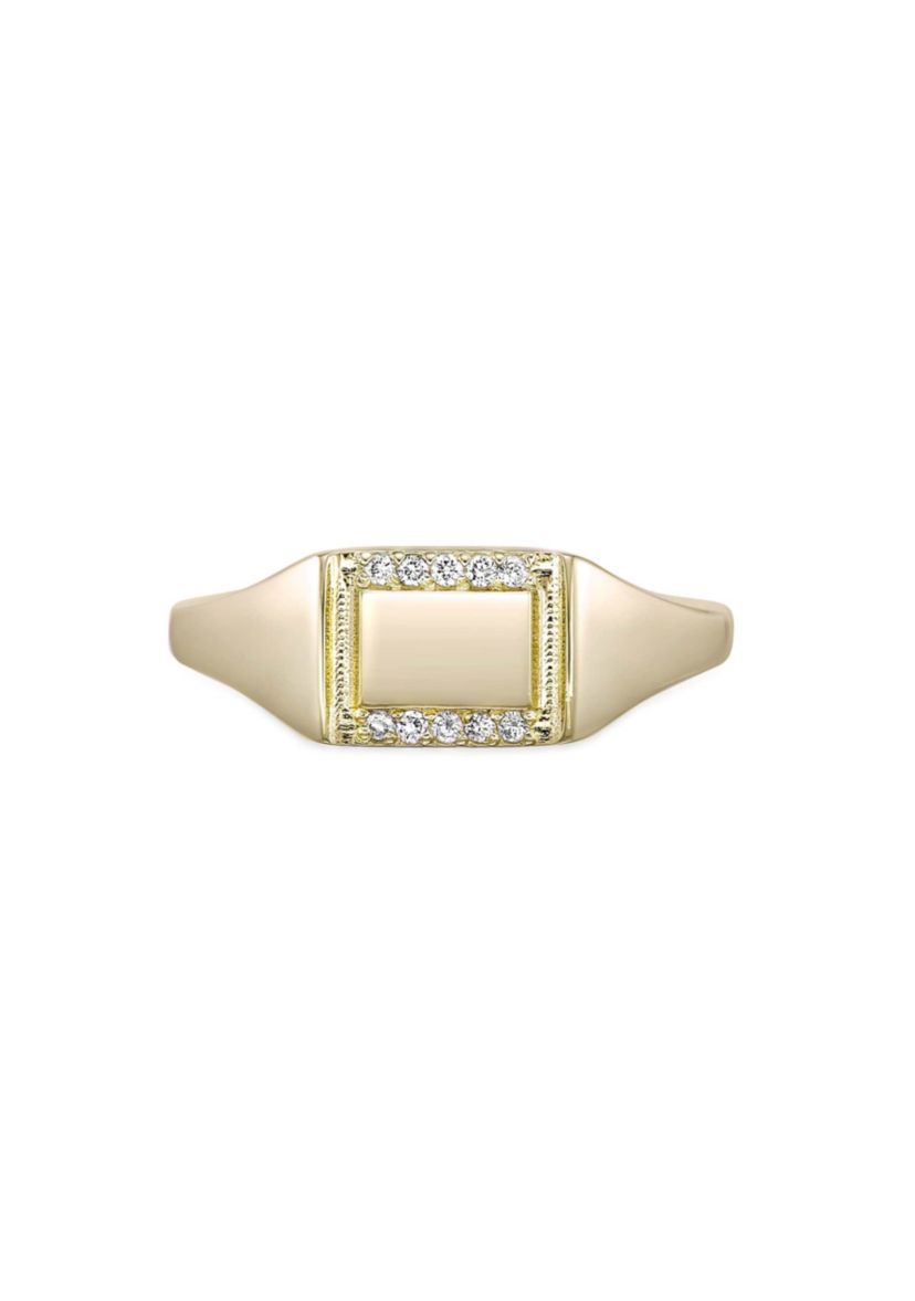 Lab Created Gemminded Lab-Grown Diamond Accent Ring in 18k Gold Over Silver