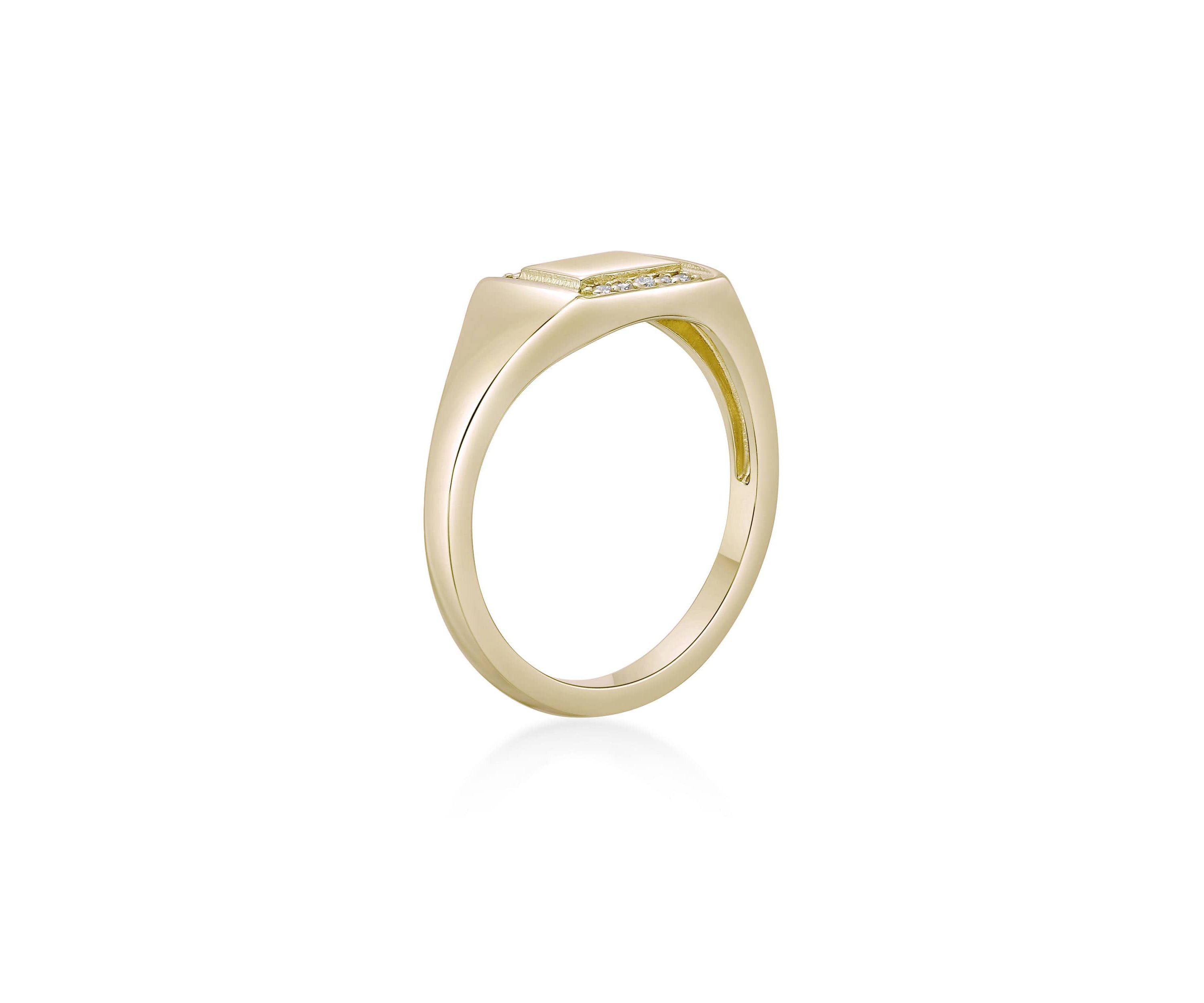 Lab Created Gemminded Lab-Grown Diamond Accent Ring in 18k Gold Over Silver