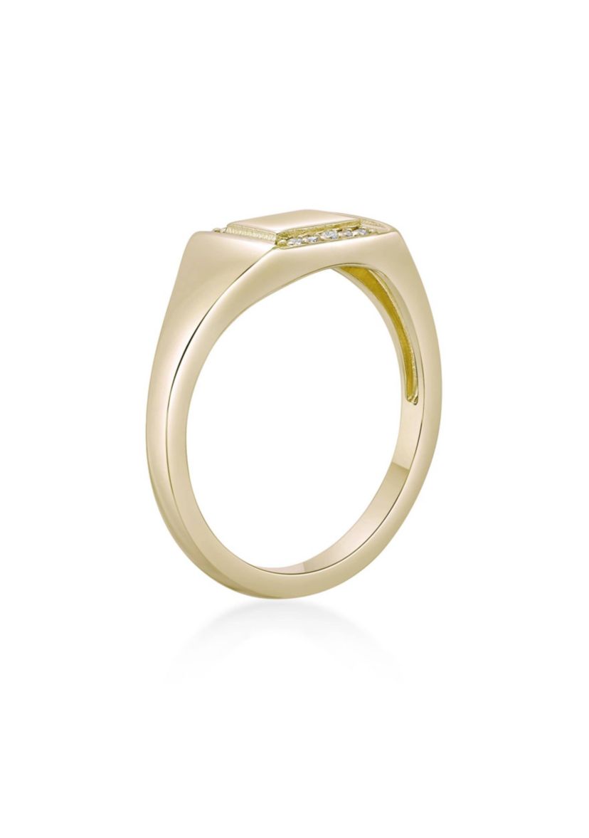 Lab Created Gemminded Lab-Grown Diamond Accent Ring in 18k Gold Over Silver