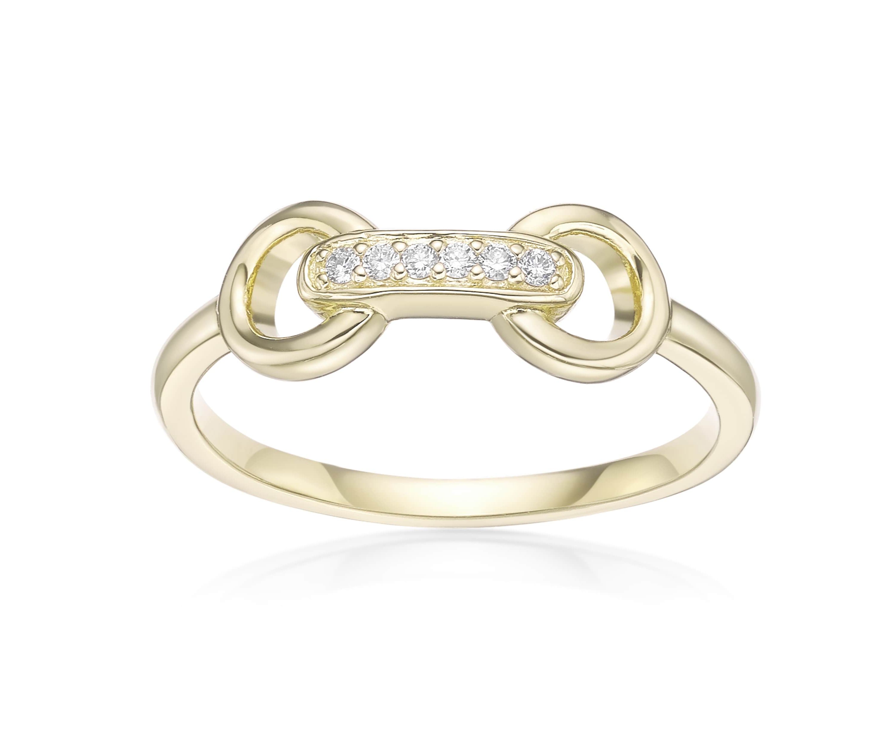 Lab Created Gemminded Lab-Grown Diamond Accent Ring in 18k Gold Over Silver