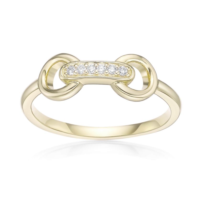 Lab Created Gemminded Lab-Grown Diamond Accent Ring in 18k Gold Over Silver