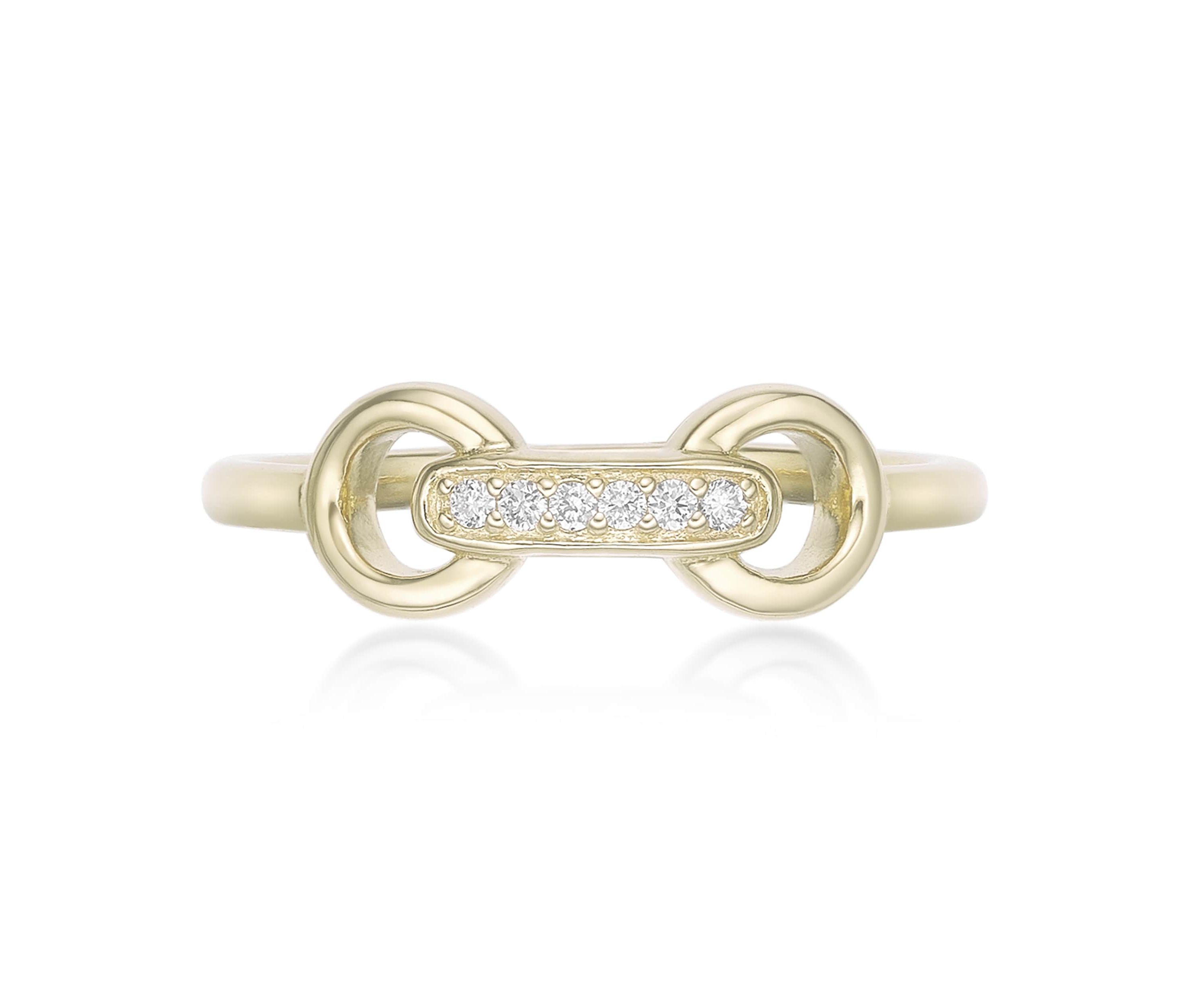 Lab Created Gemminded Lab-Grown Diamond Accent Ring in 18k Gold Over Silver