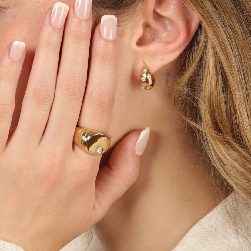 Lab Created Gemminded Lab-Grown Diamond Accent Ring in 18k Gold Over Silver