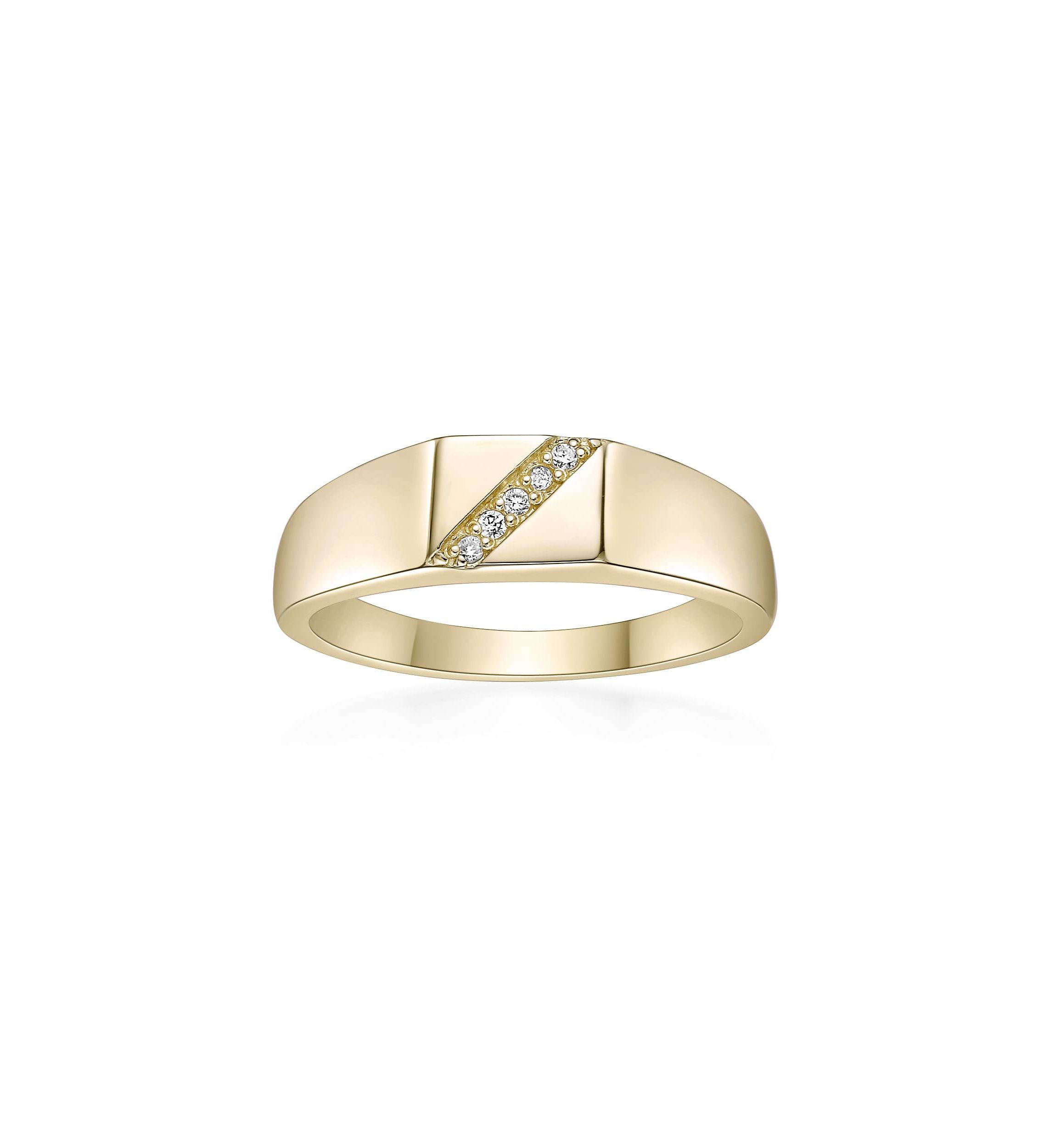 Lab Created Gemminded Lab-Grown Diamond Accent Ring in 18k Gold Over Silver