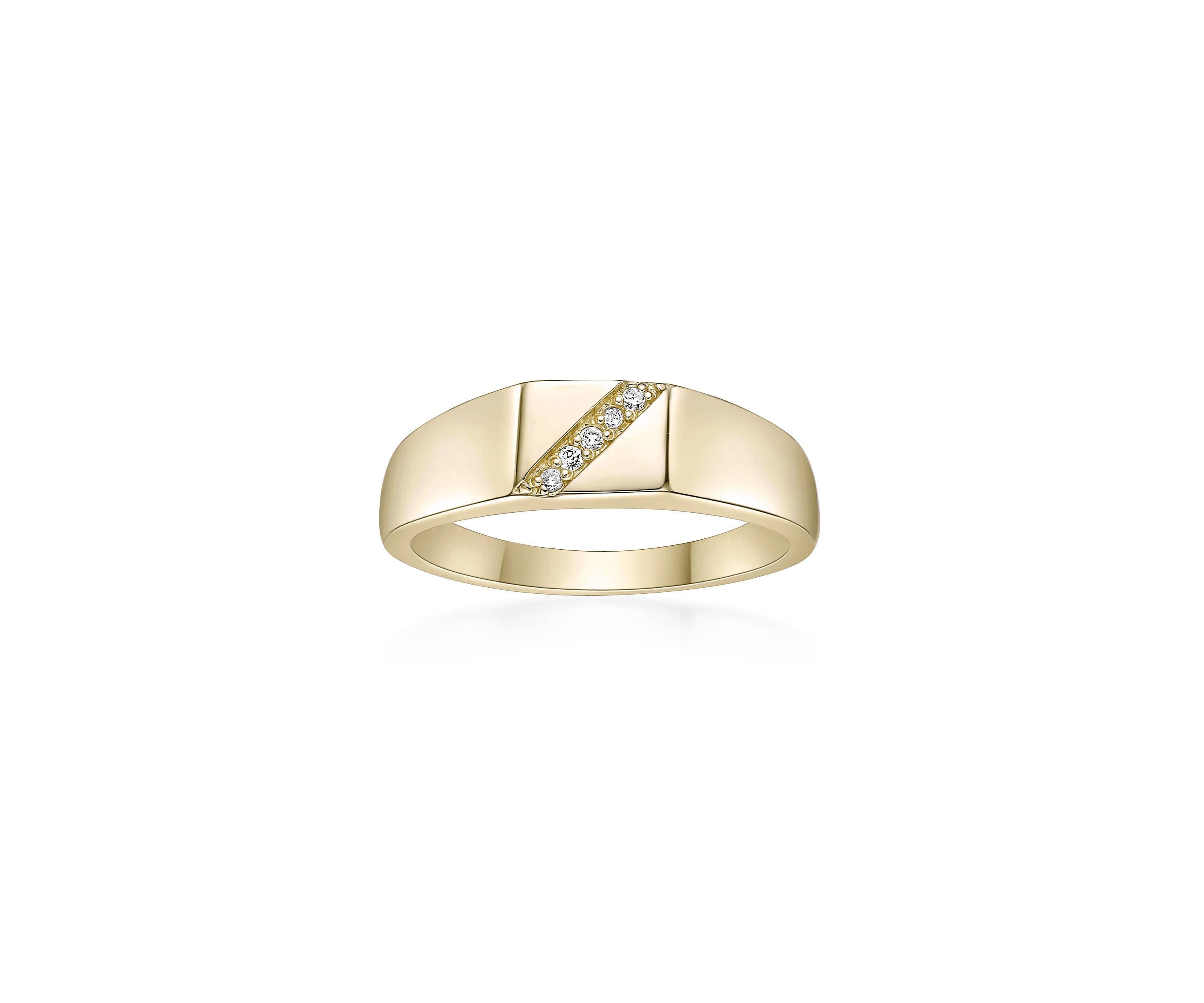 Lab Created Gemminded Lab-Grown Diamond Accent Ring in 18k Gold Over Silver