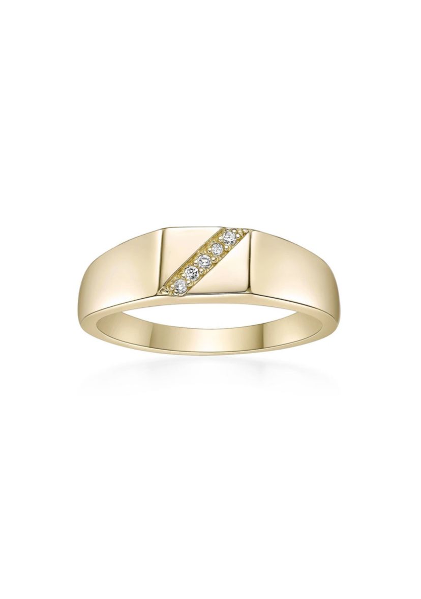 Lab Created Gemminded Lab-Grown Diamond Accent Ring in 18k Gold Over Silver