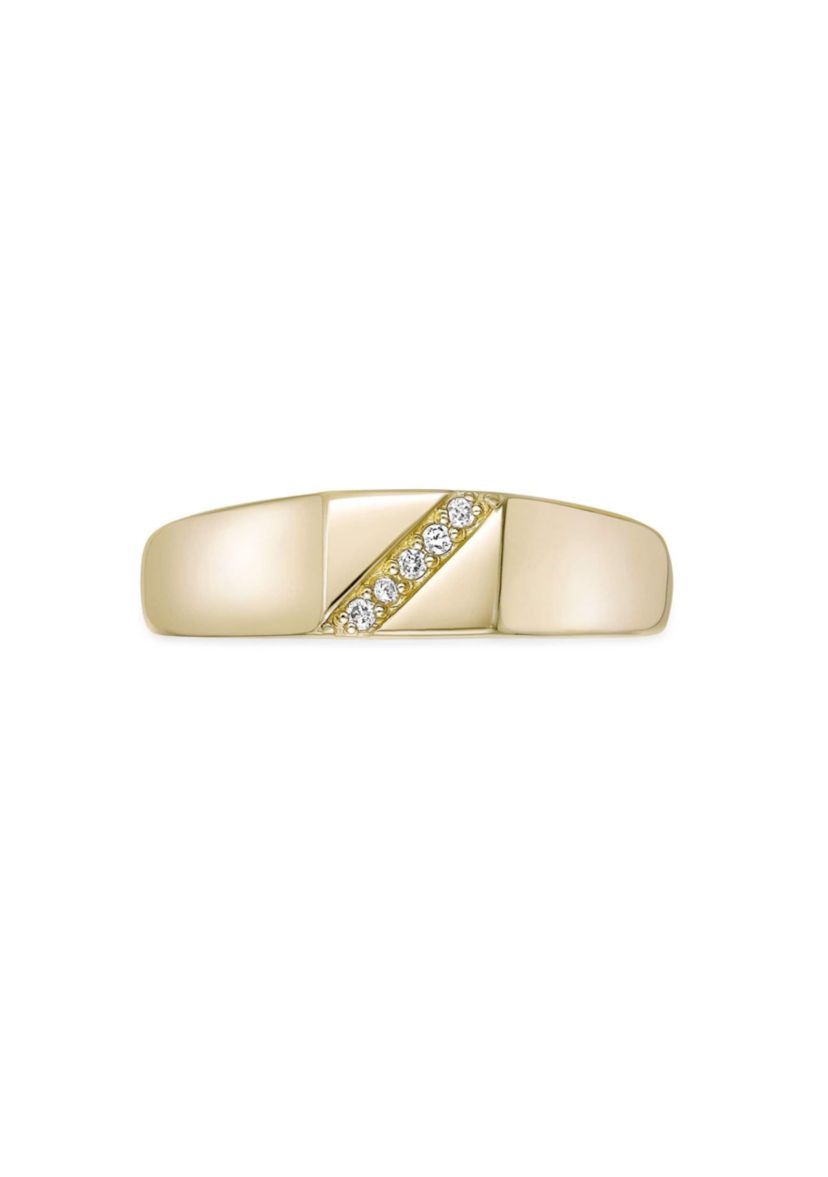 Lab Created Gemminded Lab-Grown Diamond Accent Ring in 18k Gold Over Silver