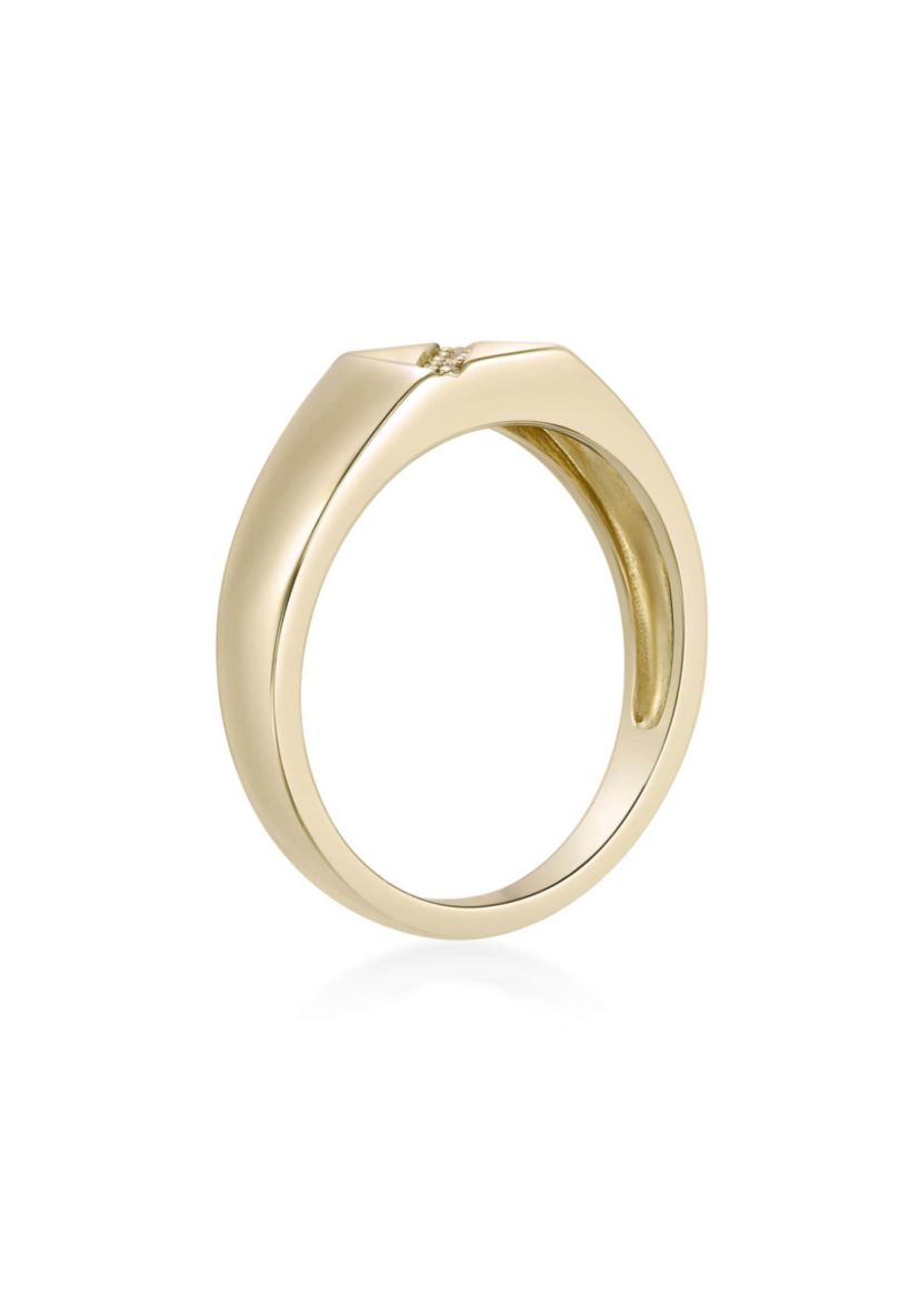 Lab Created Gemminded Lab-Grown Diamond Accent Ring in 18k Gold Over Silver