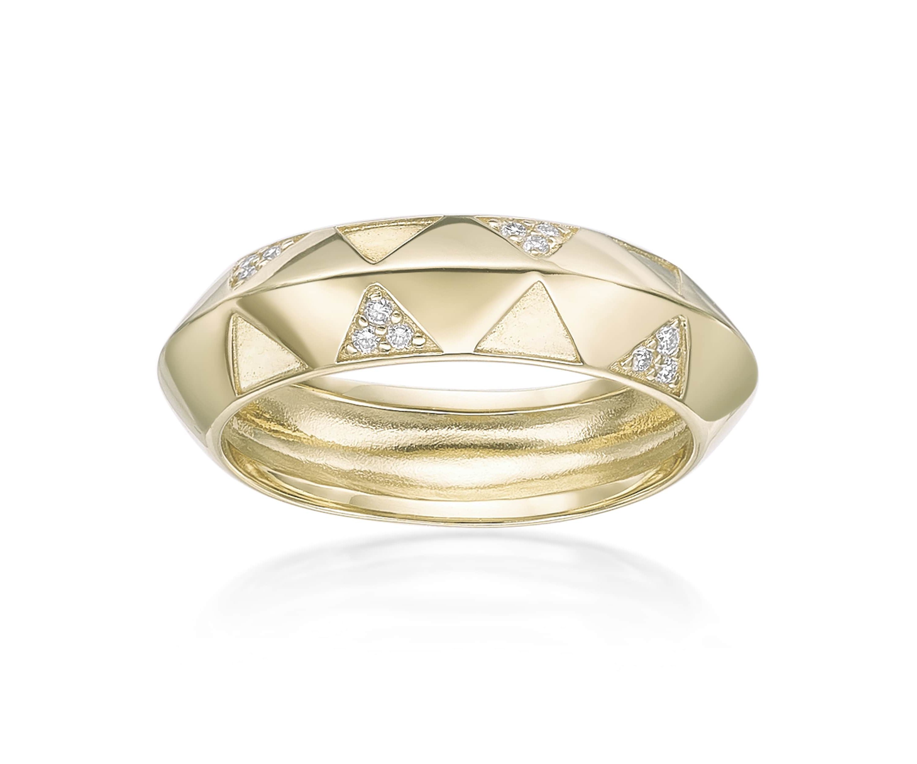 Lab Created Gemminded Lab-Grown Diamond Accent Ring in 18k Gold Over Silver