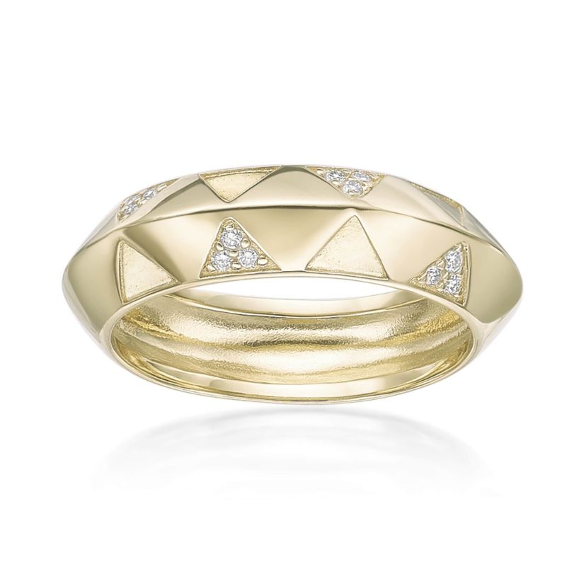 Lab Created Gemminded Lab-Grown Diamond Accent Ring in 18k Gold Over Silver