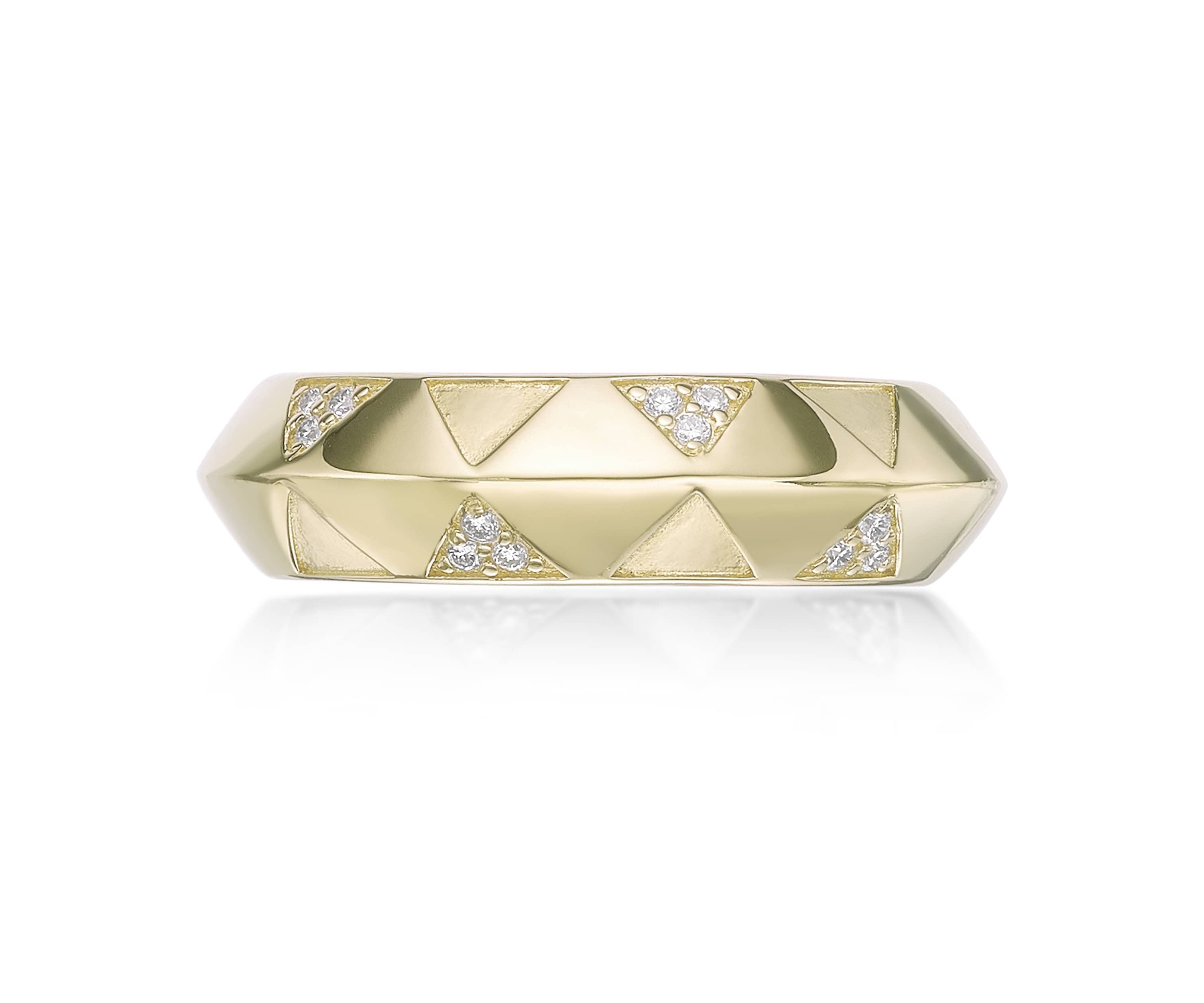 Lab Created Gemminded Lab-Grown Diamond Accent Ring in 18k Gold Over Silver