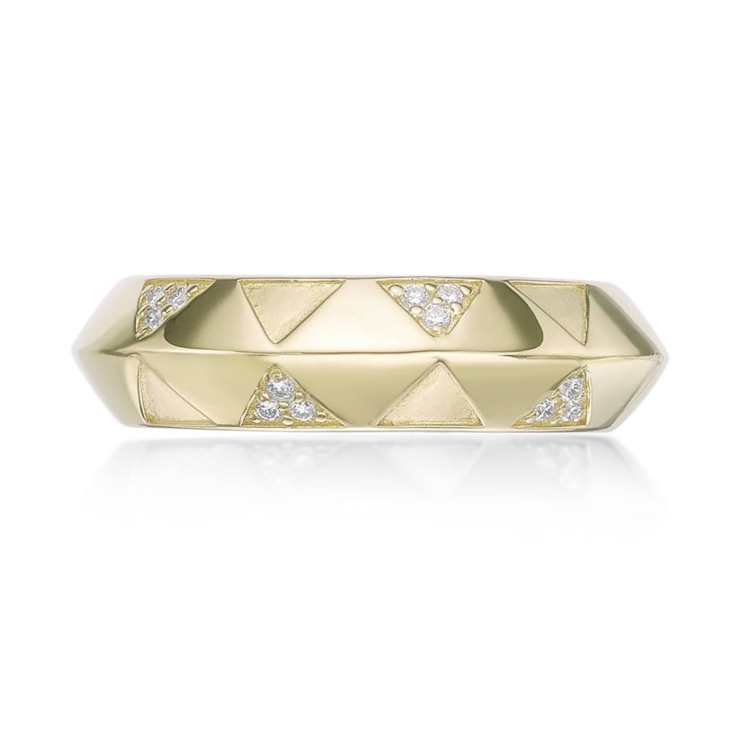 Lab Created Gemminded Lab-Grown Diamond Accent Ring in 18k Gold Over Silver
