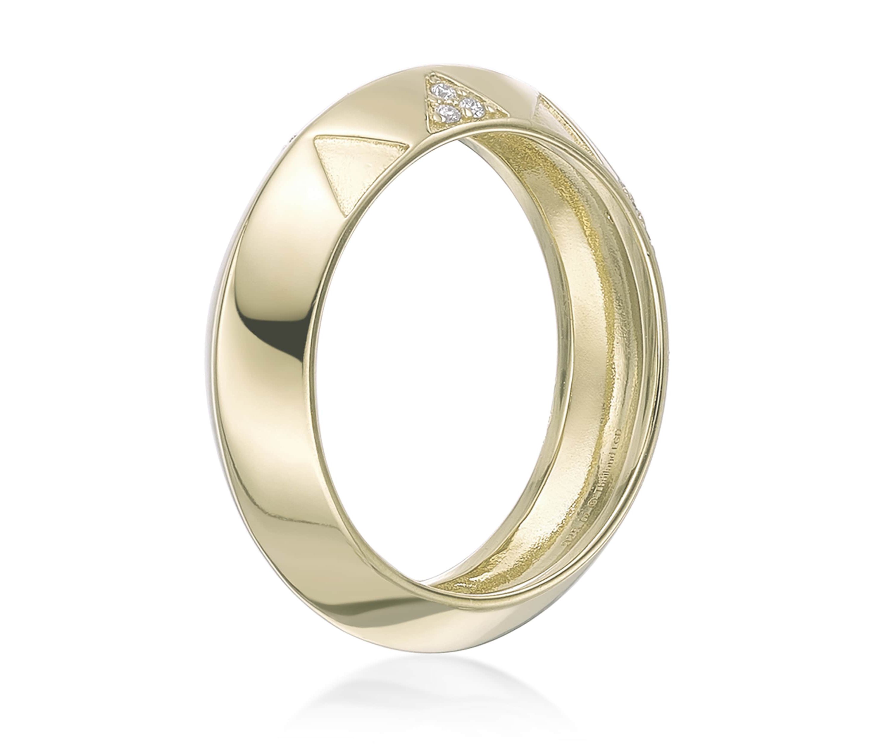 Lab Created Gemminded Lab-Grown Diamond Accent Ring in 18k Gold Over Silver