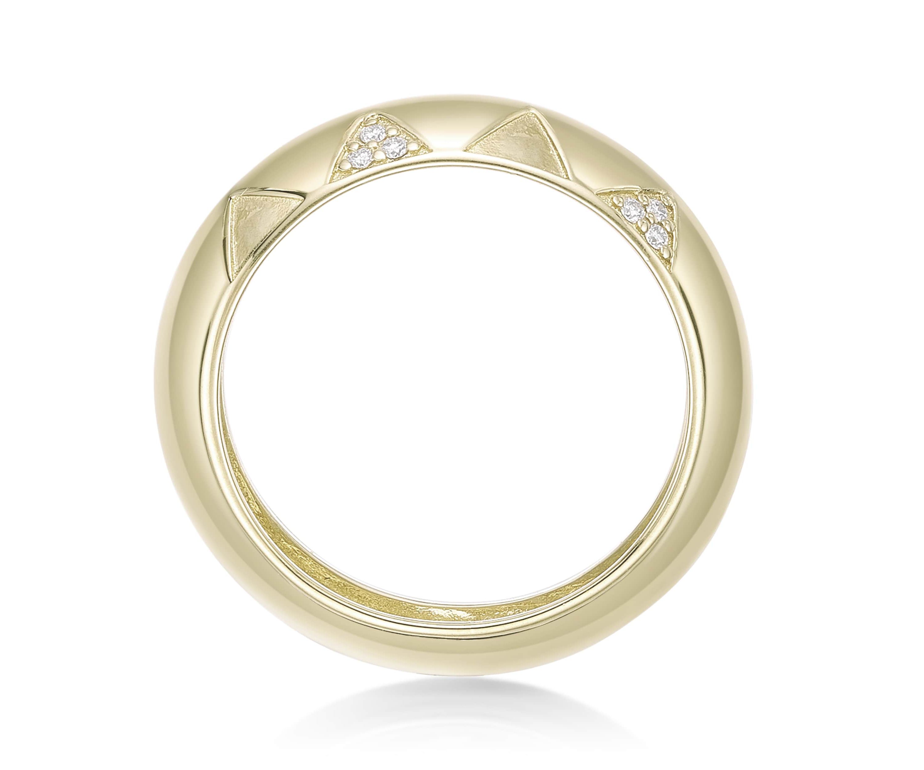 Lab Created Gemminded Lab-Grown Diamond Accent Ring in 18k Gold Over Silver