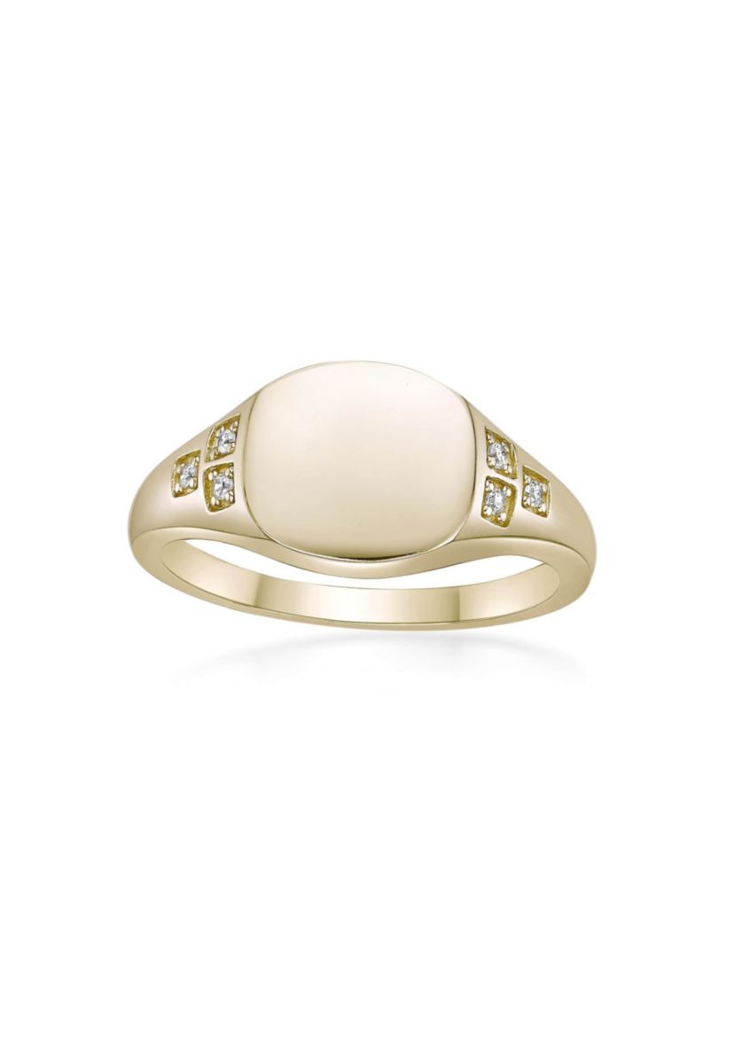 Lab Created Gemminded Lab-Grown Diamond Accent Ring in 18k Gold Over Silver
